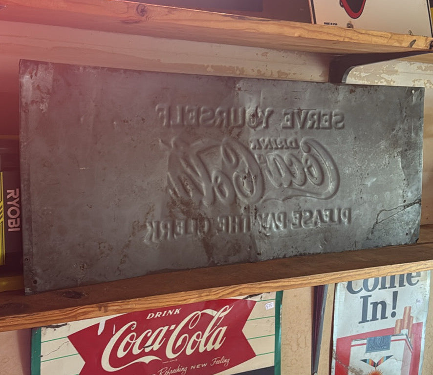 1930 31X12 Coca Cola "Serve Yourself" Sign