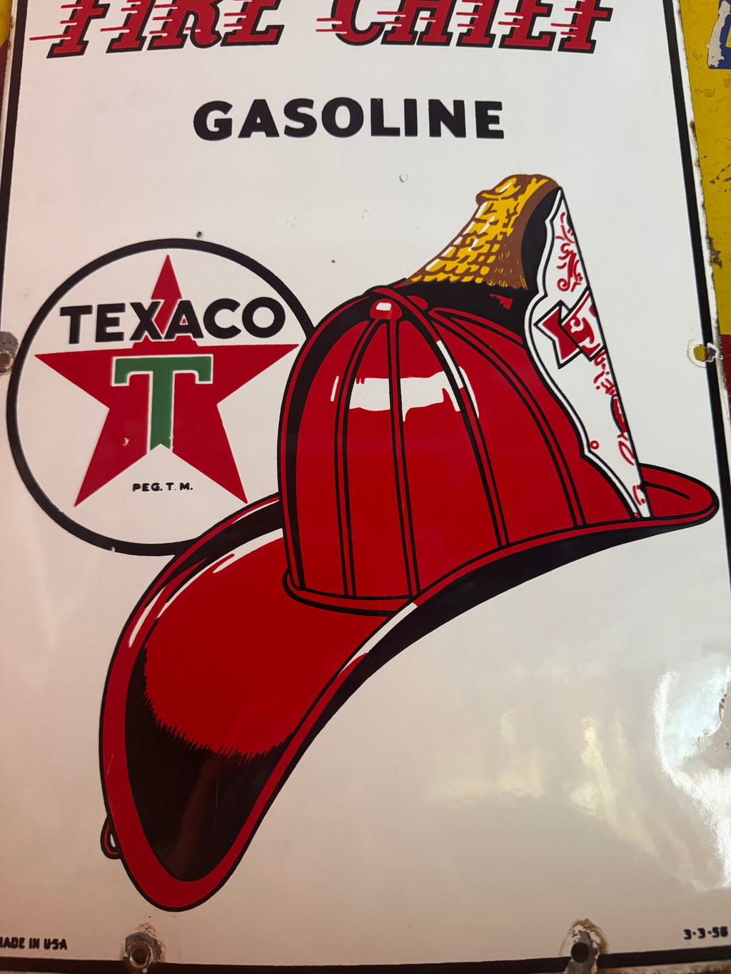 1956 Texaco Fire Chief Gasoline Pump Plate