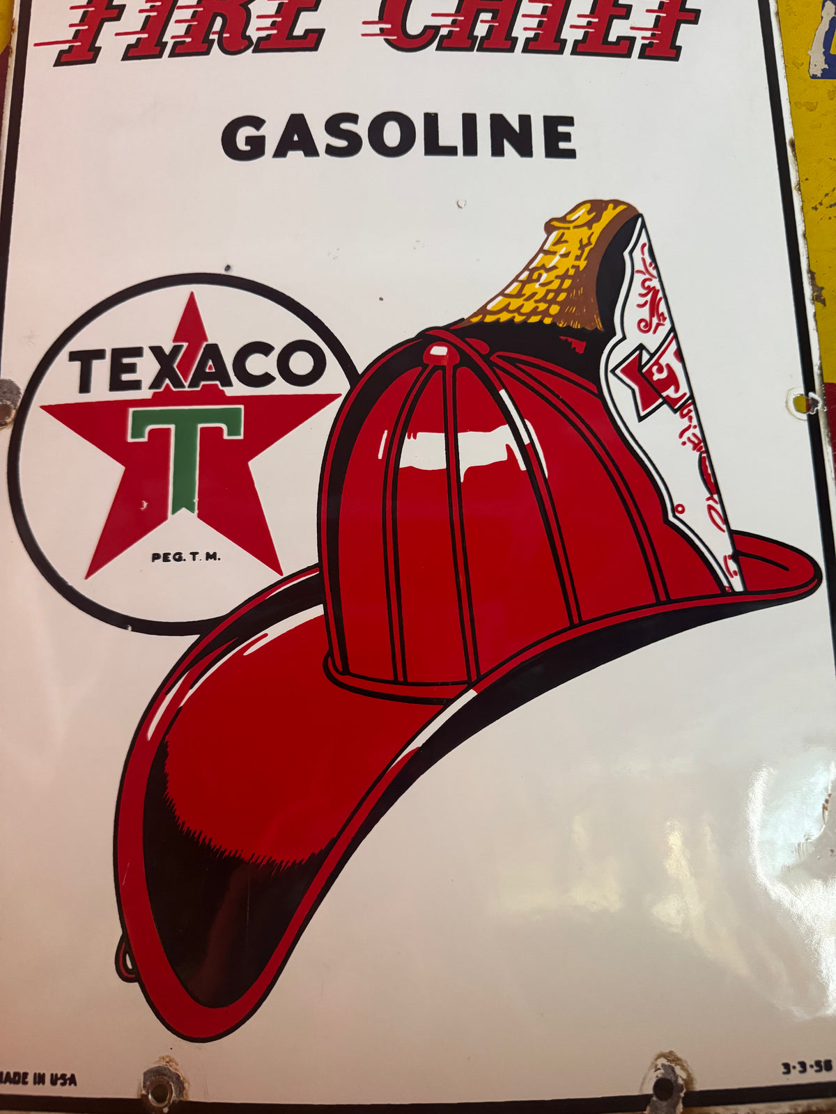 1956 Texaco Fire Chief Gasoline Pump Plate