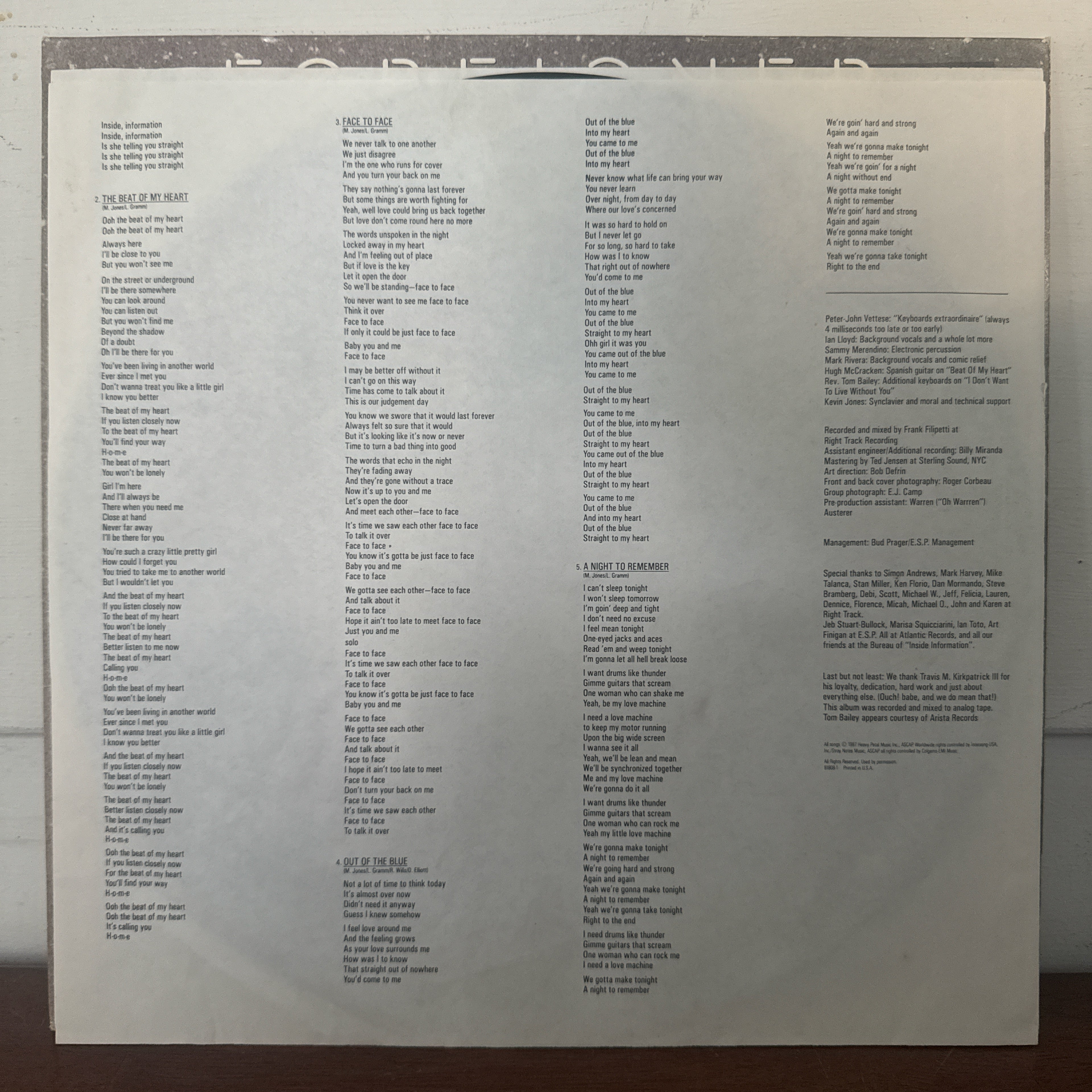 Foreigner Inside Information (1987)
