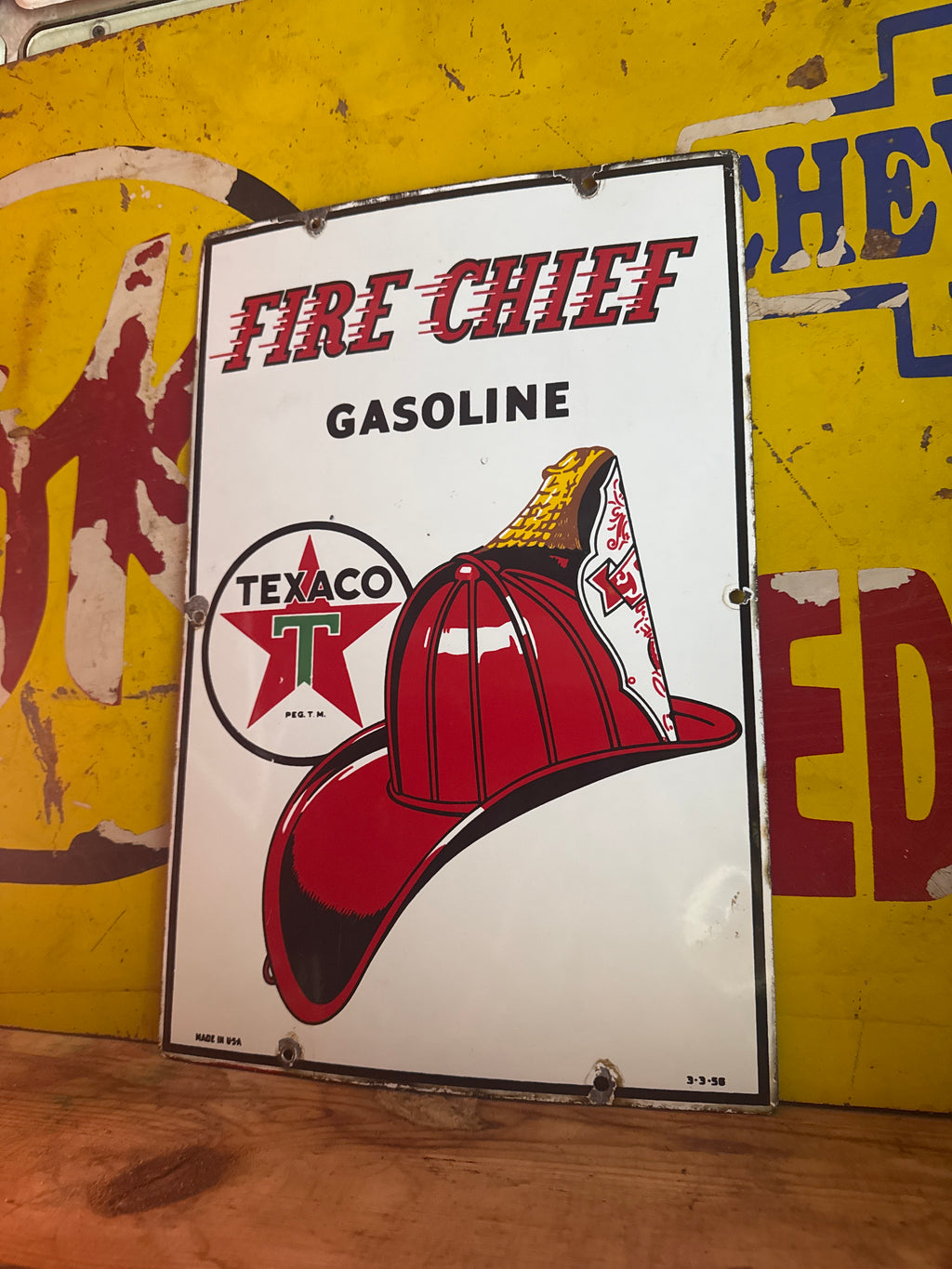 1956 Texaco Fire Chief Gasoline Pump Plate
