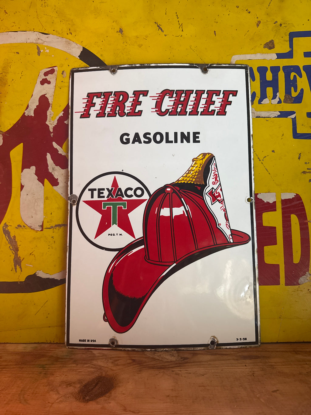 1956 Texaco Fire Chief Gasoline Pump Plate