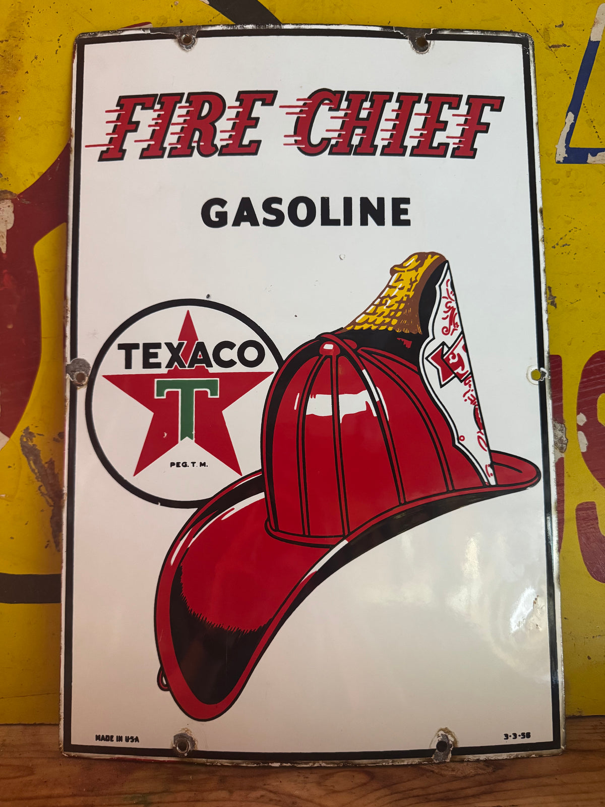 1956 Texaco Fire Chief Gasoline Pump Plate