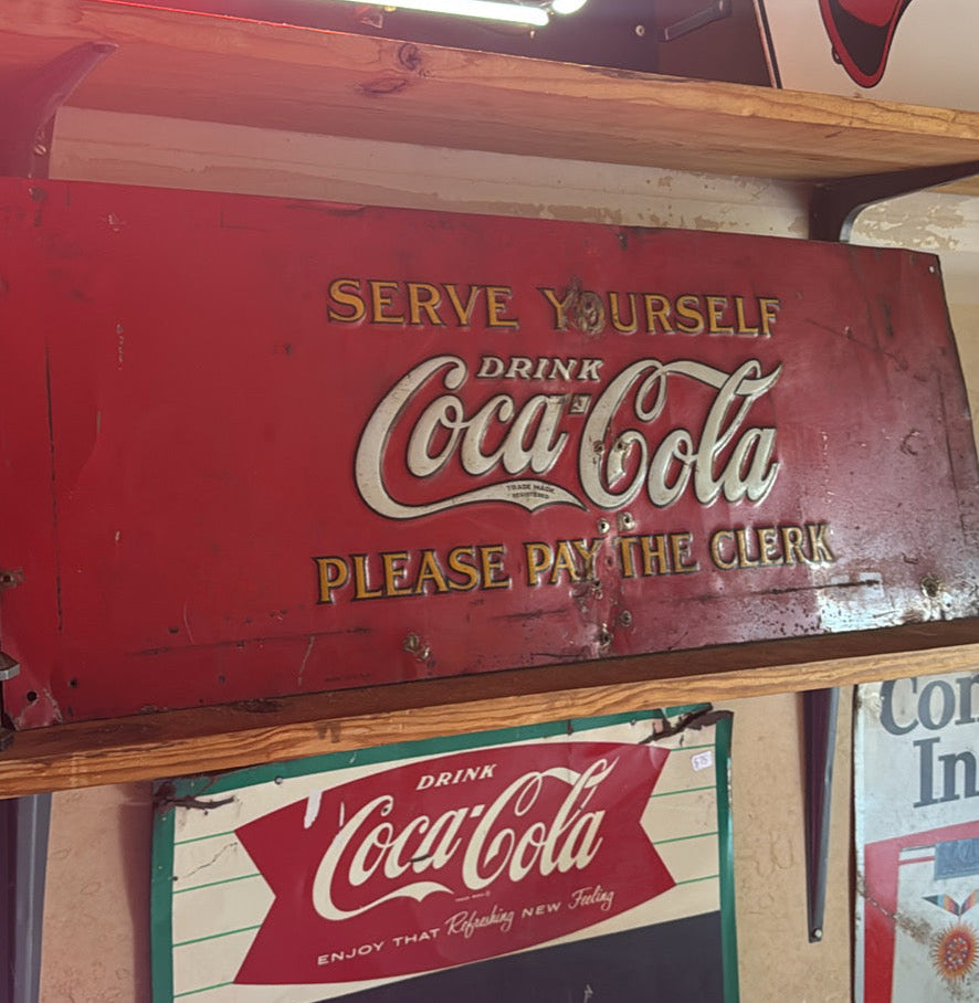 1930 31X12 Coca Cola "Serve Yourself" Sign