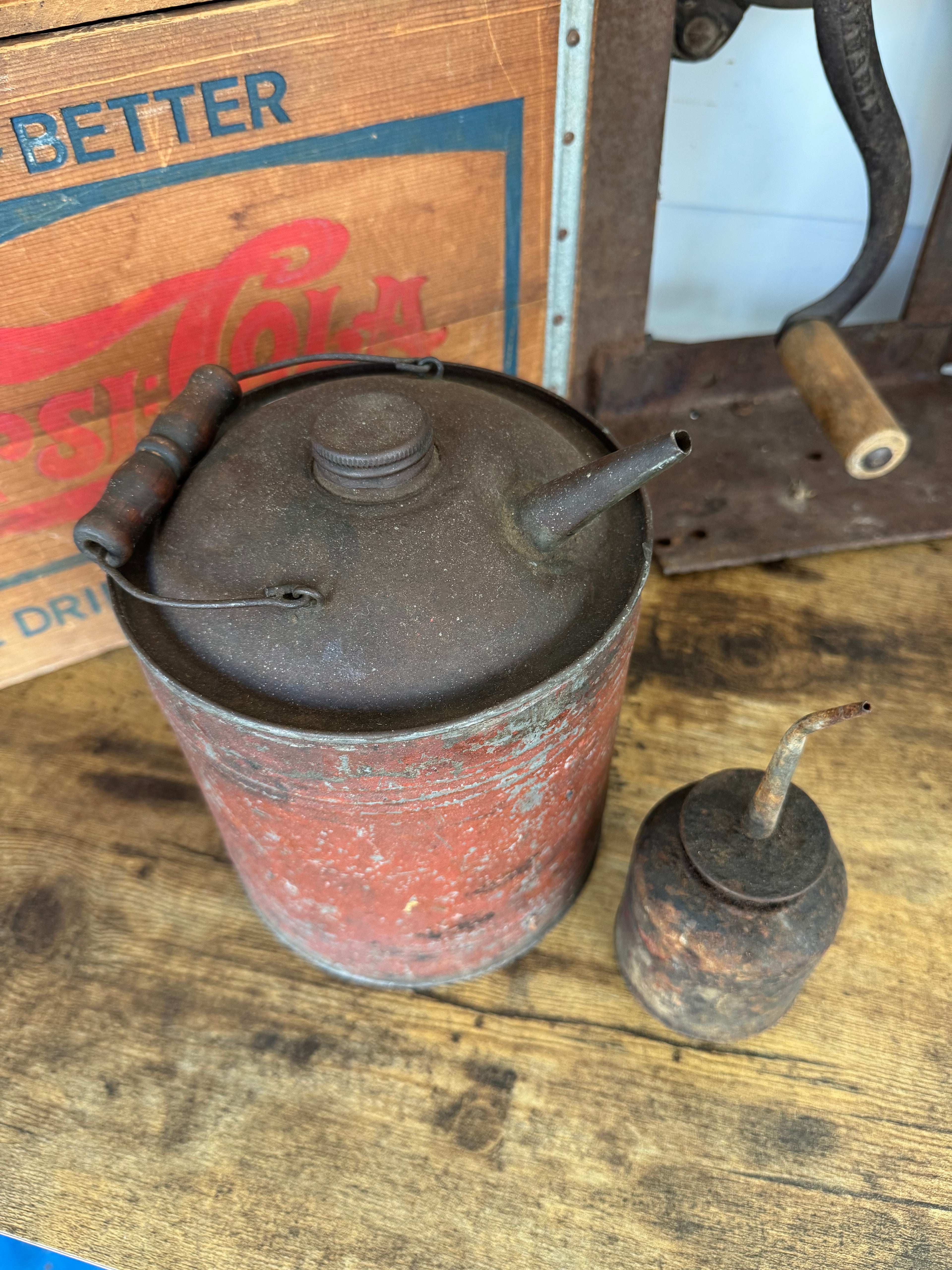 Pair of antique oil cans