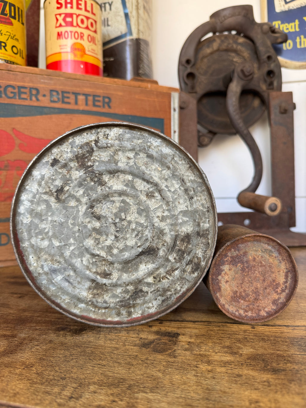 Pair of antique oil cans