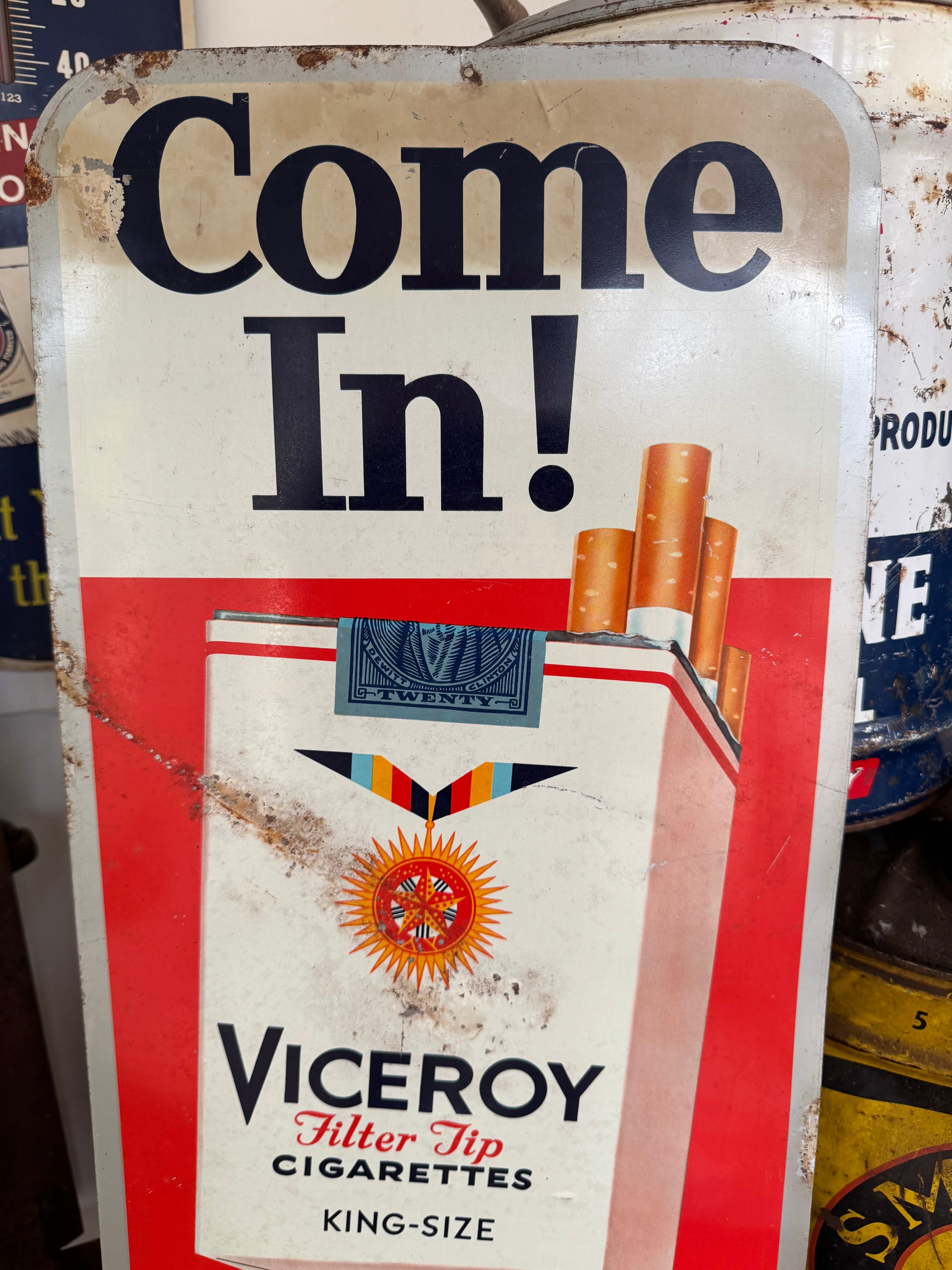 1950s Viceroy Cigarettes Tin Sign