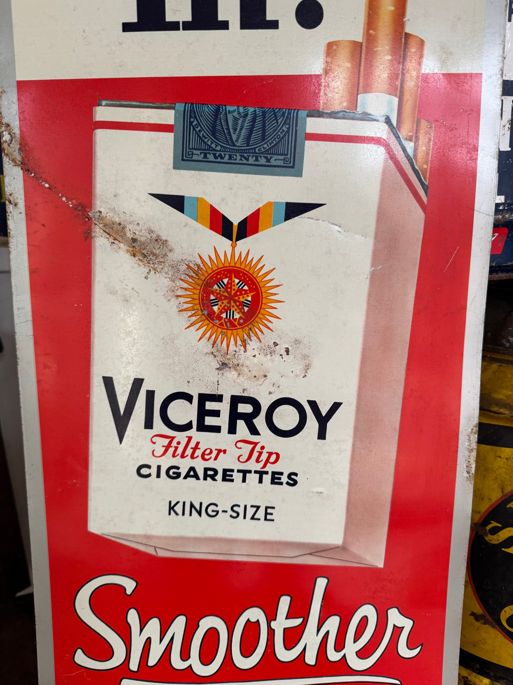 1950s Viceroy Cigarettes Tin Sign