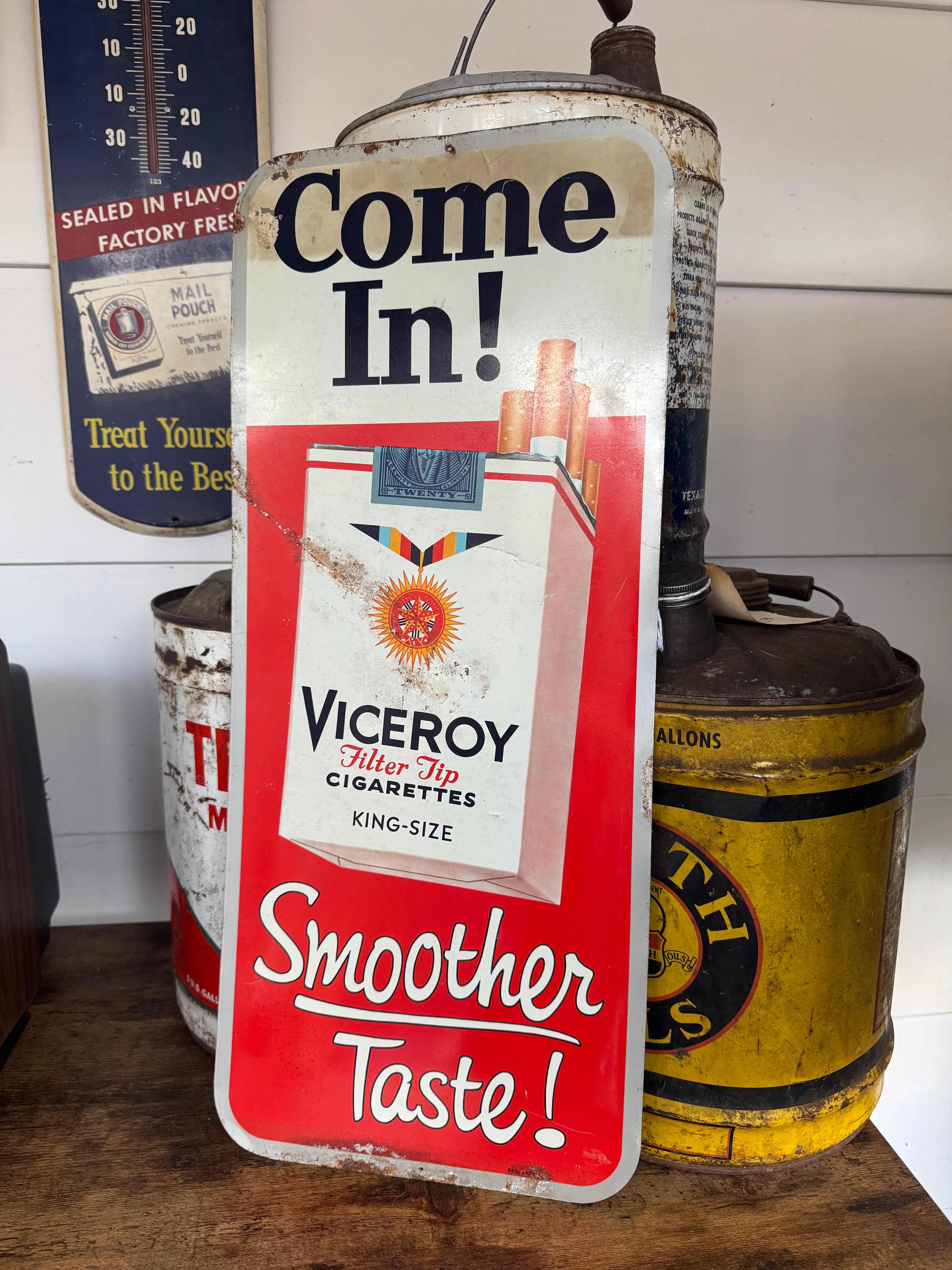 1950s Viceroy Cigarettes Tin Sign