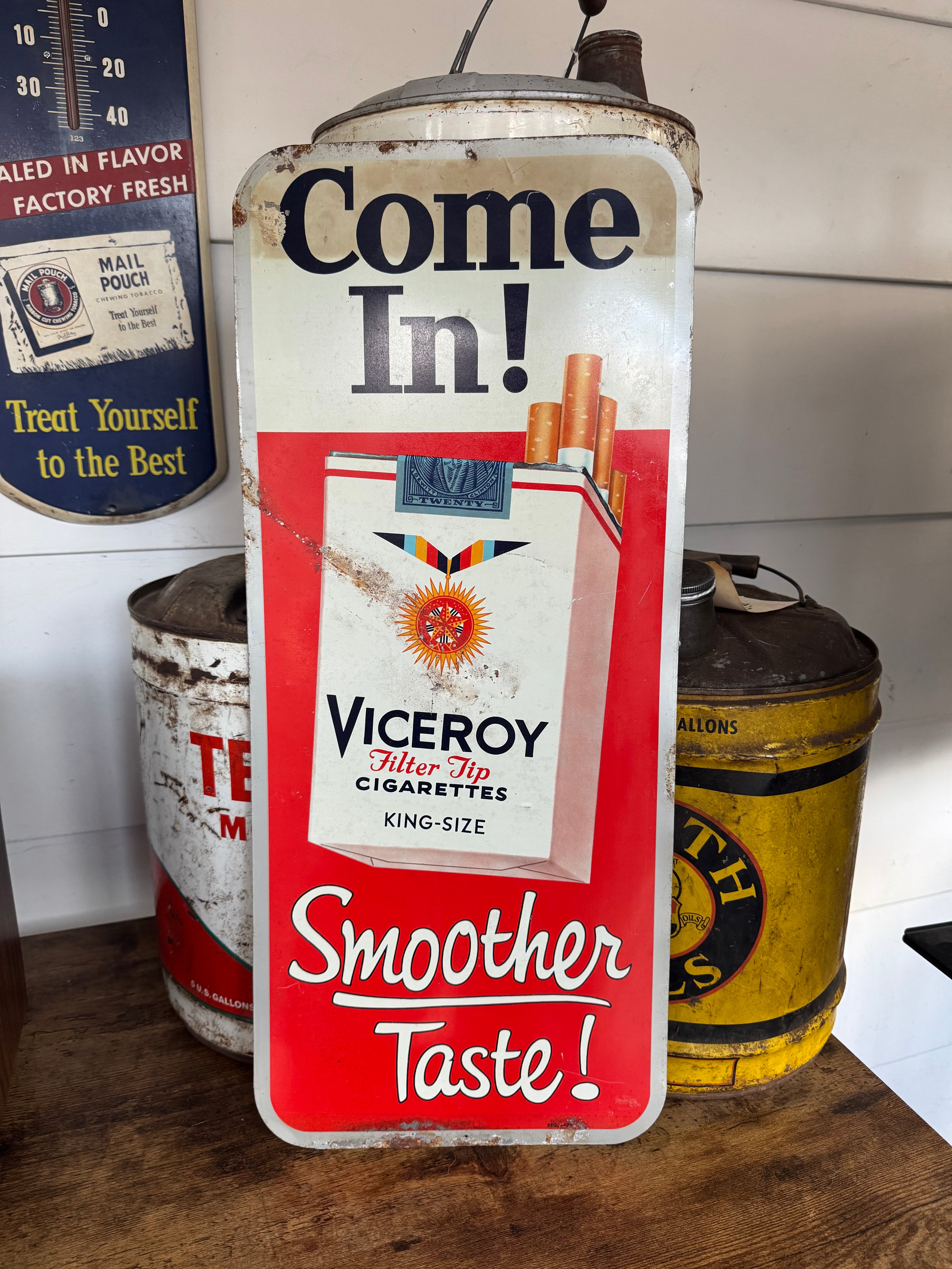 1950s Viceroy Cigarettes Tin Sign