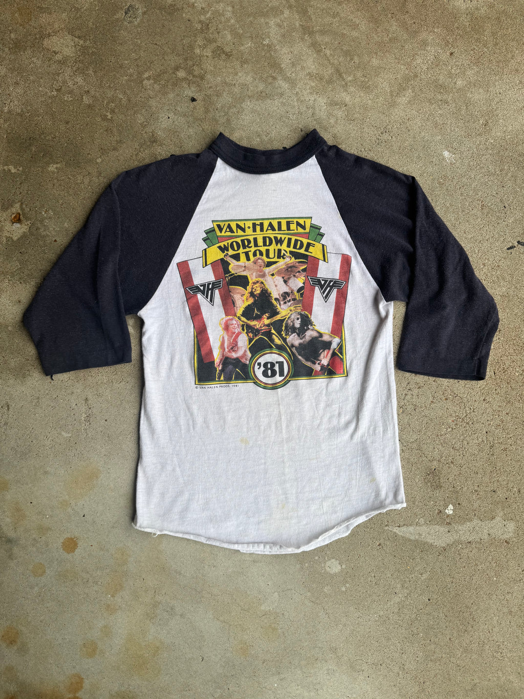 Original 1981 Van Halen Worldwide Tour '81 Baseball Tee