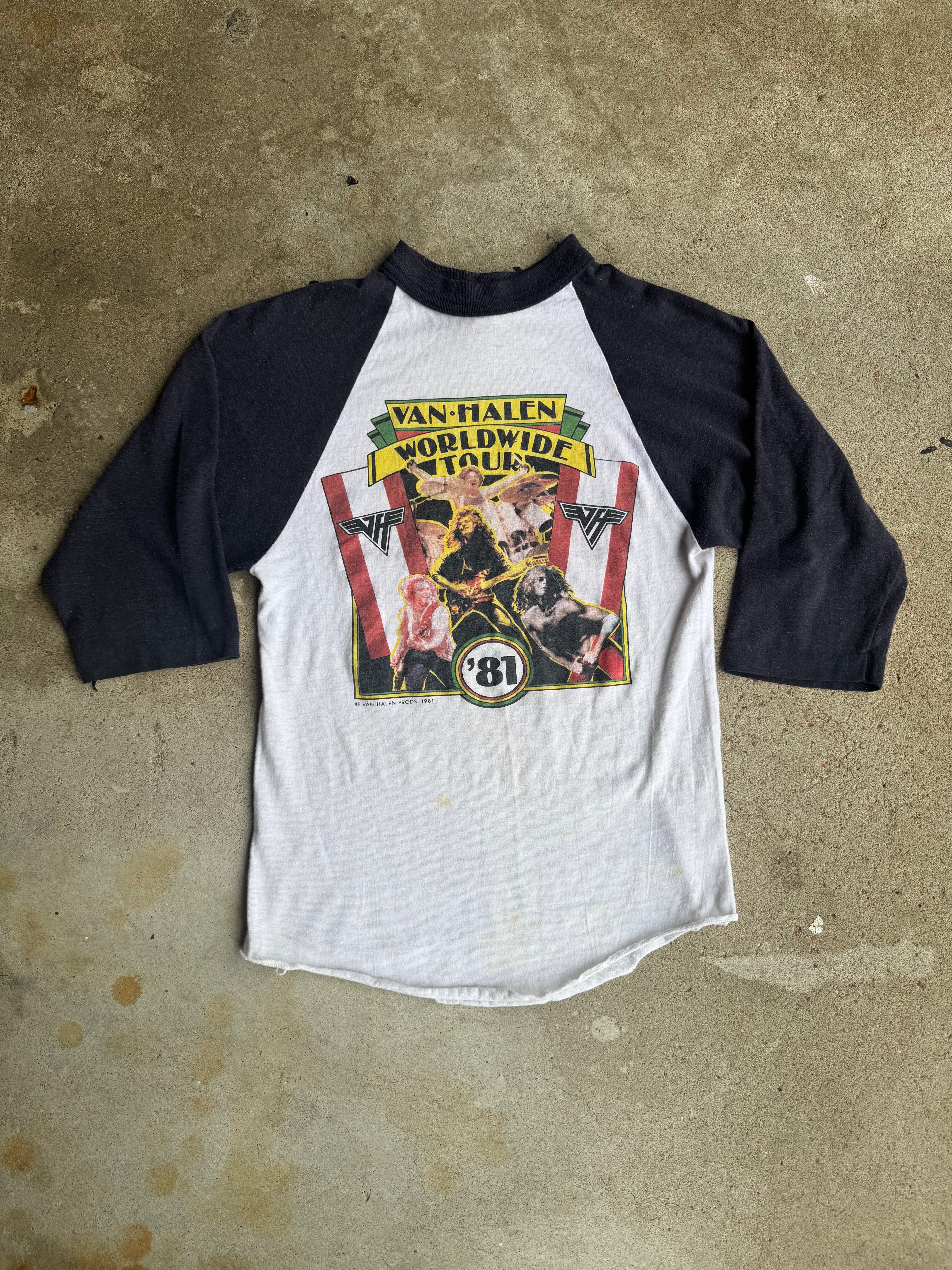 Original 1981 Van Halen Worldwide Tour '81 Baseball Tee