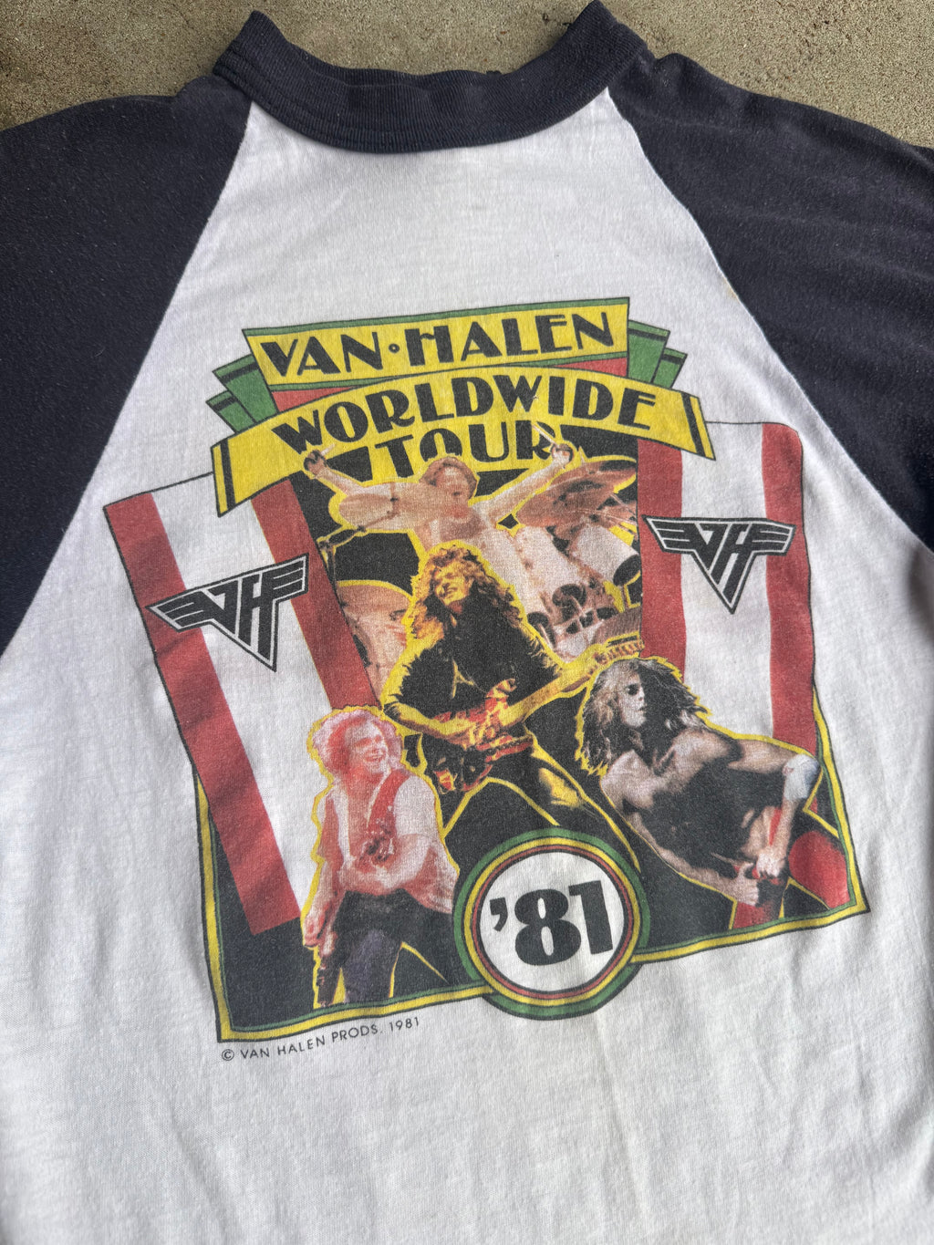 Original 1981 Van Halen Worldwide Tour '81 Baseball Tee