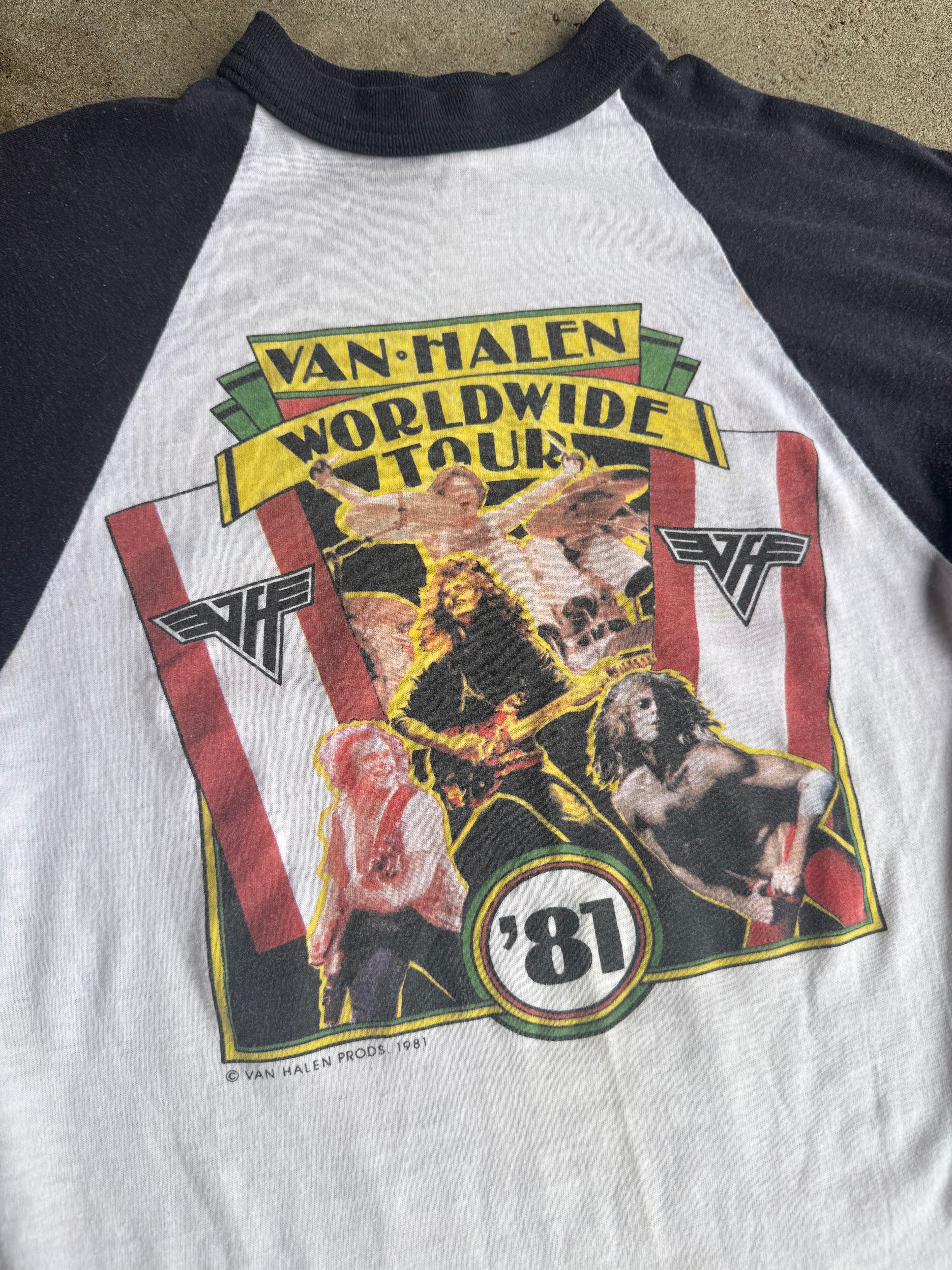 Original 1981 Van Halen Worldwide Tour '81 Baseball Tee