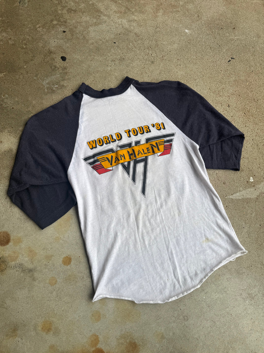 Original 1981 Van Halen Worldwide Tour '81 Baseball Tee