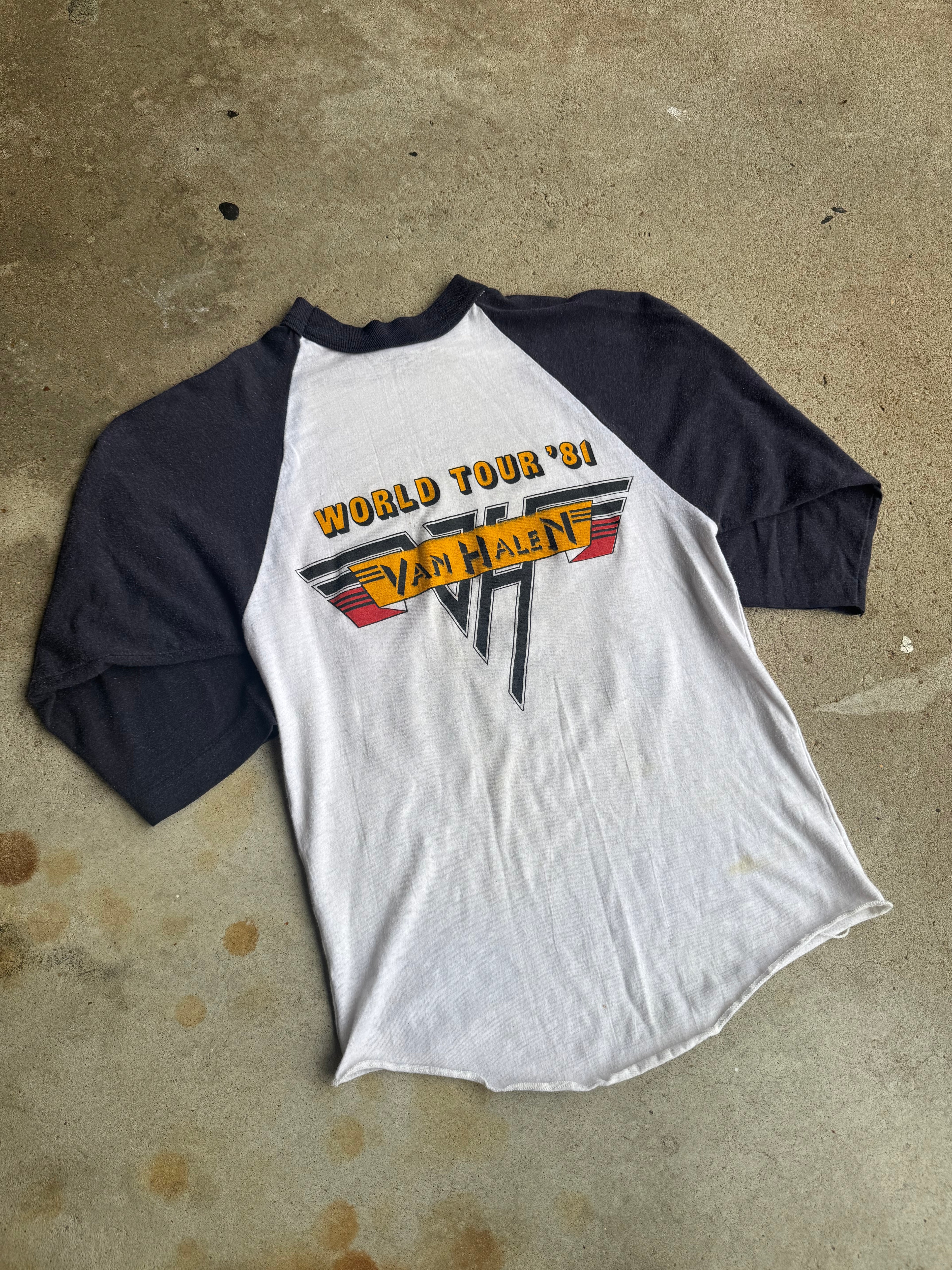 Original 1981 Van Halen Worldwide Tour '81 Baseball Tee