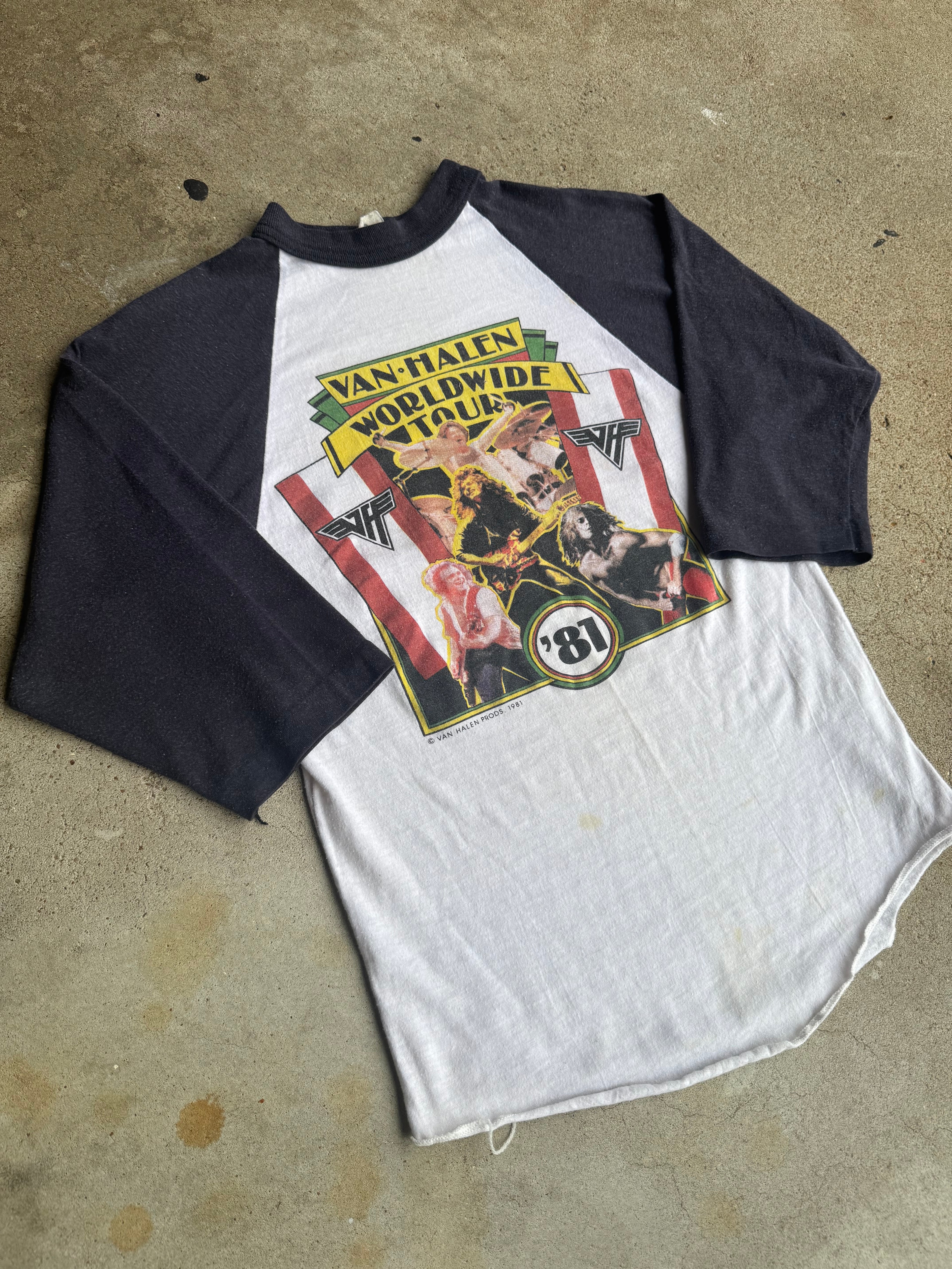 Original 1981 Van Halen Worldwide Tour '81 Baseball Tee