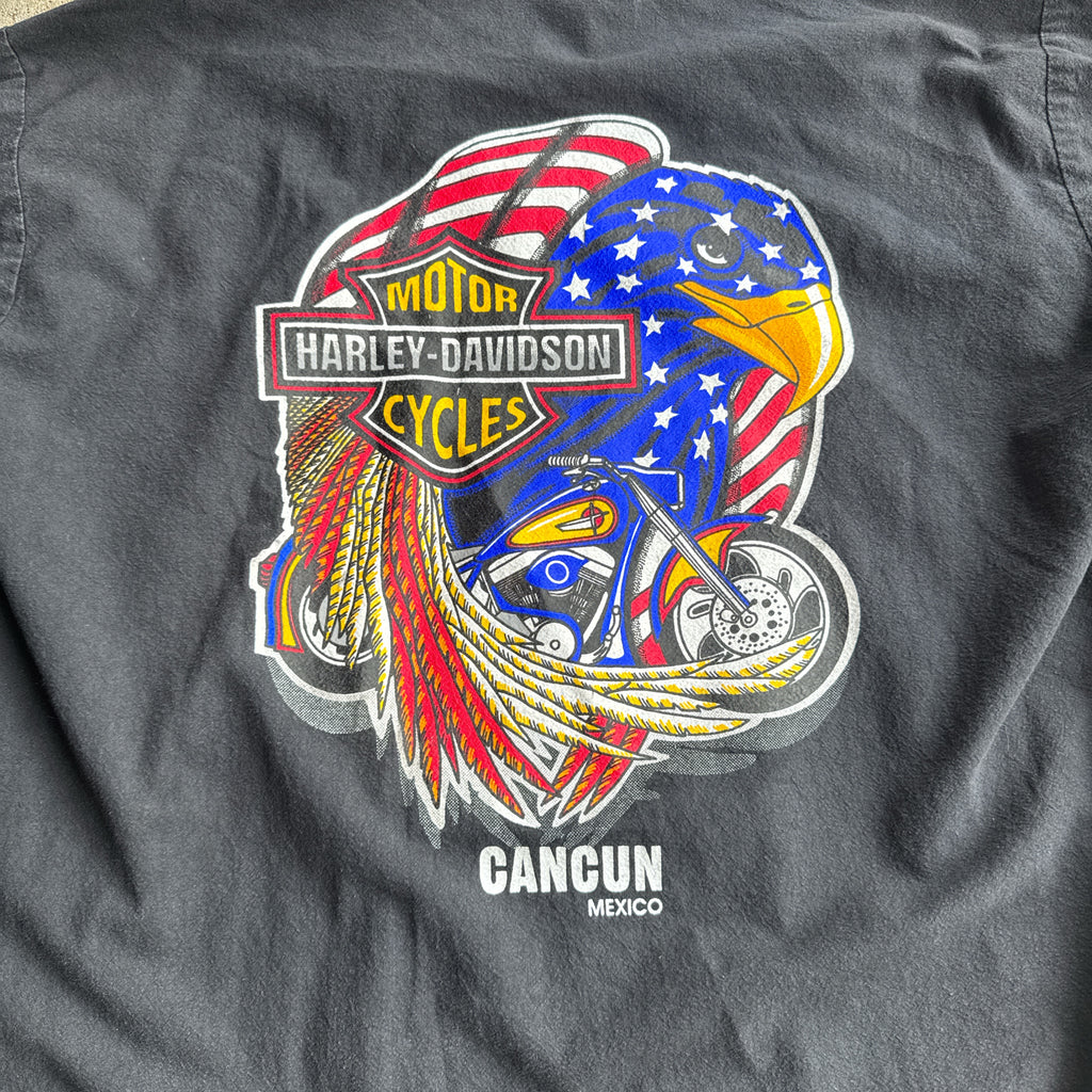 Vintage Harley Davidson Cancun Hooded Windbreaker