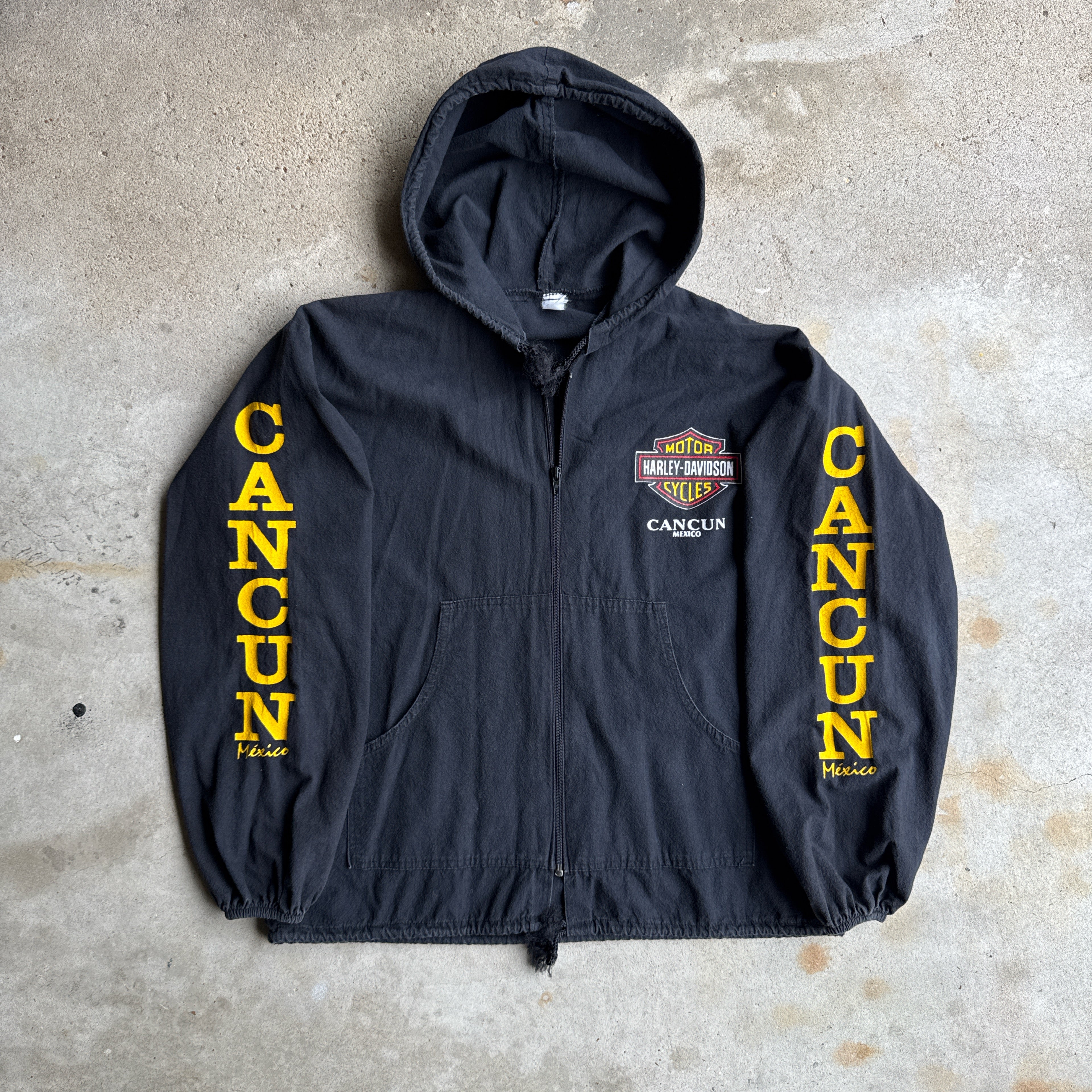 Vintage Harley Davidson Cancun Hooded Windbreaker