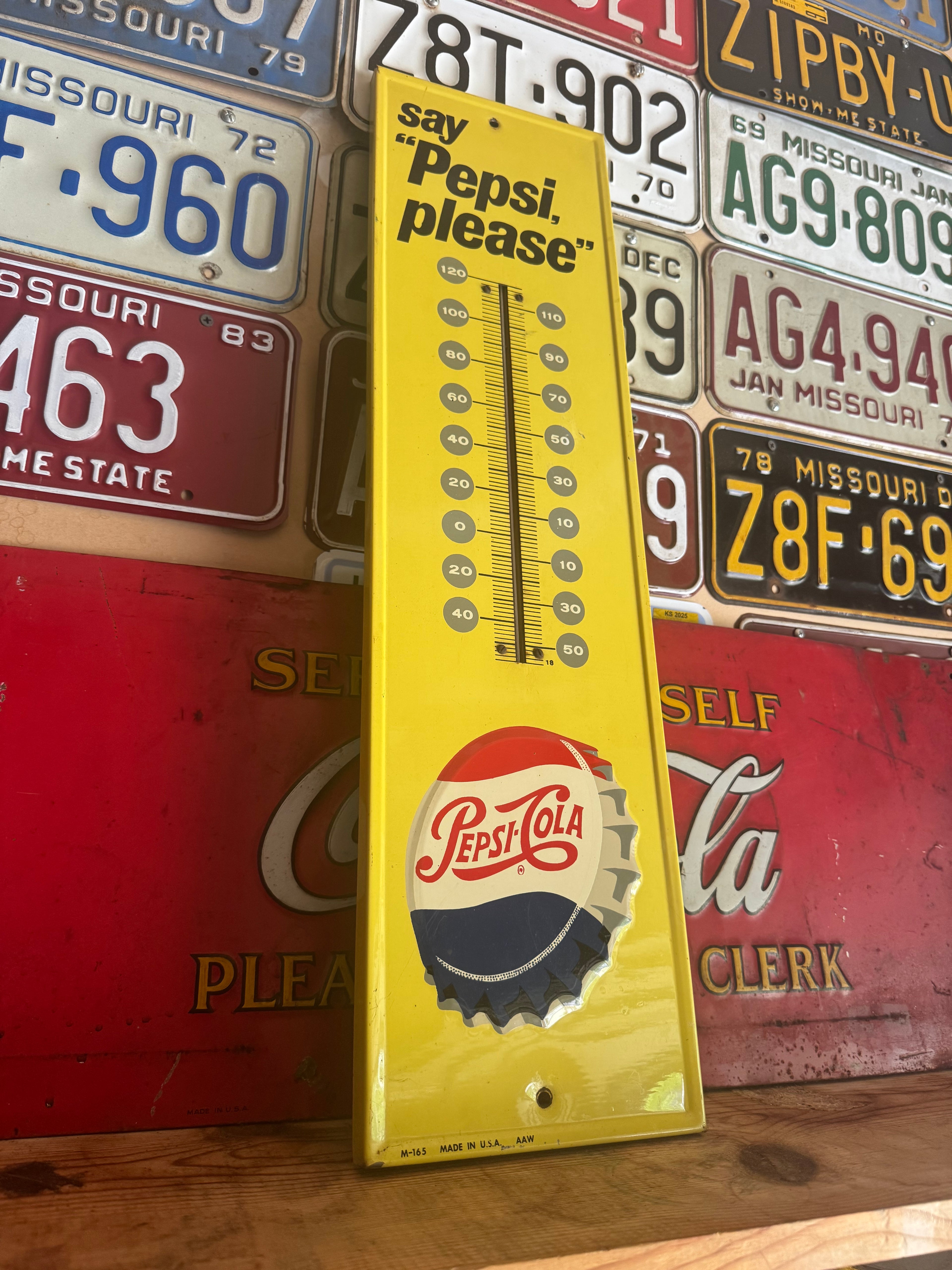 27x7 Inch Early 60's "Say Pepsi Please" Thermometer