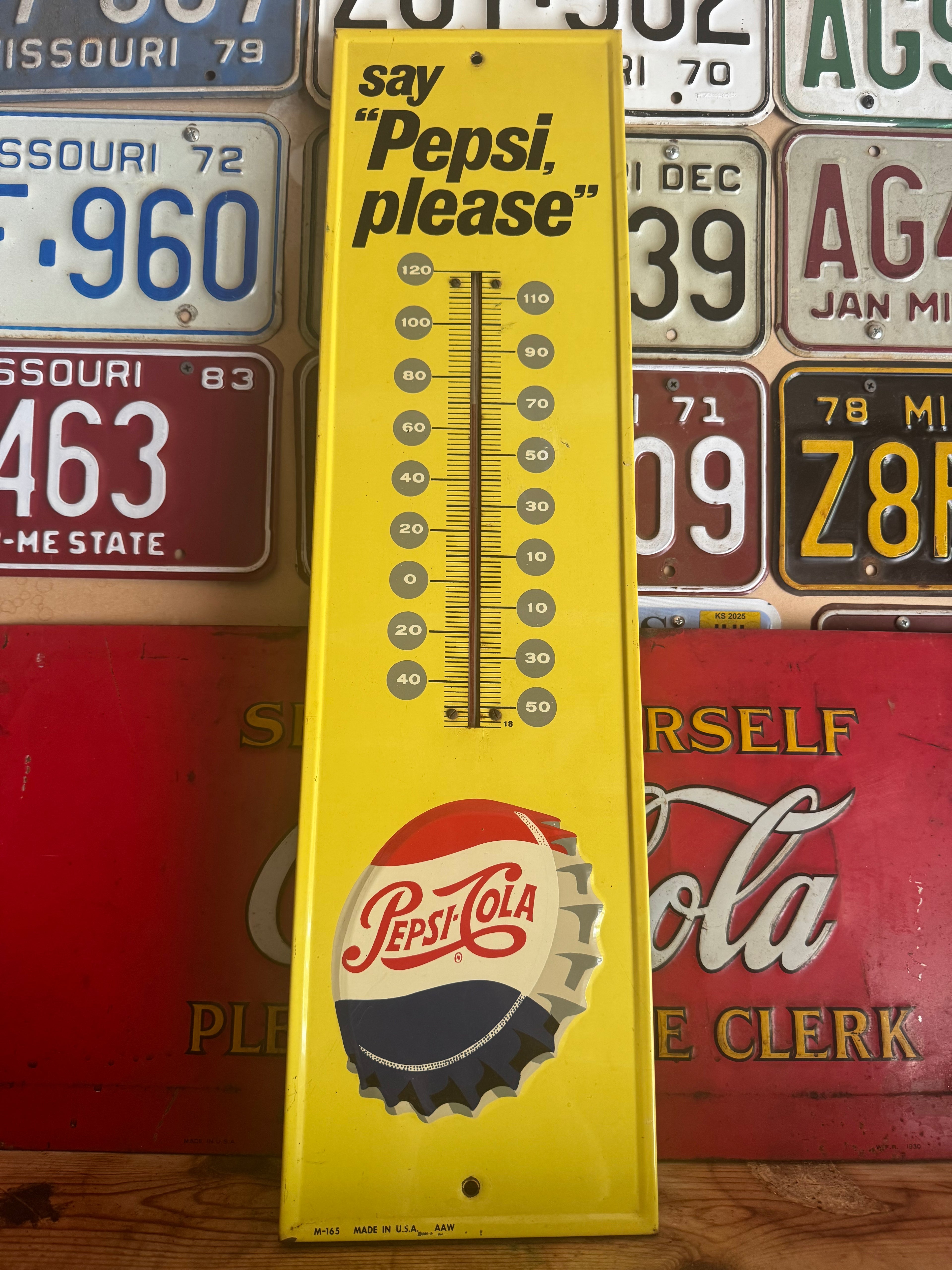 27x7 Inch Early 60's "Say Pepsi Please" Thermometer