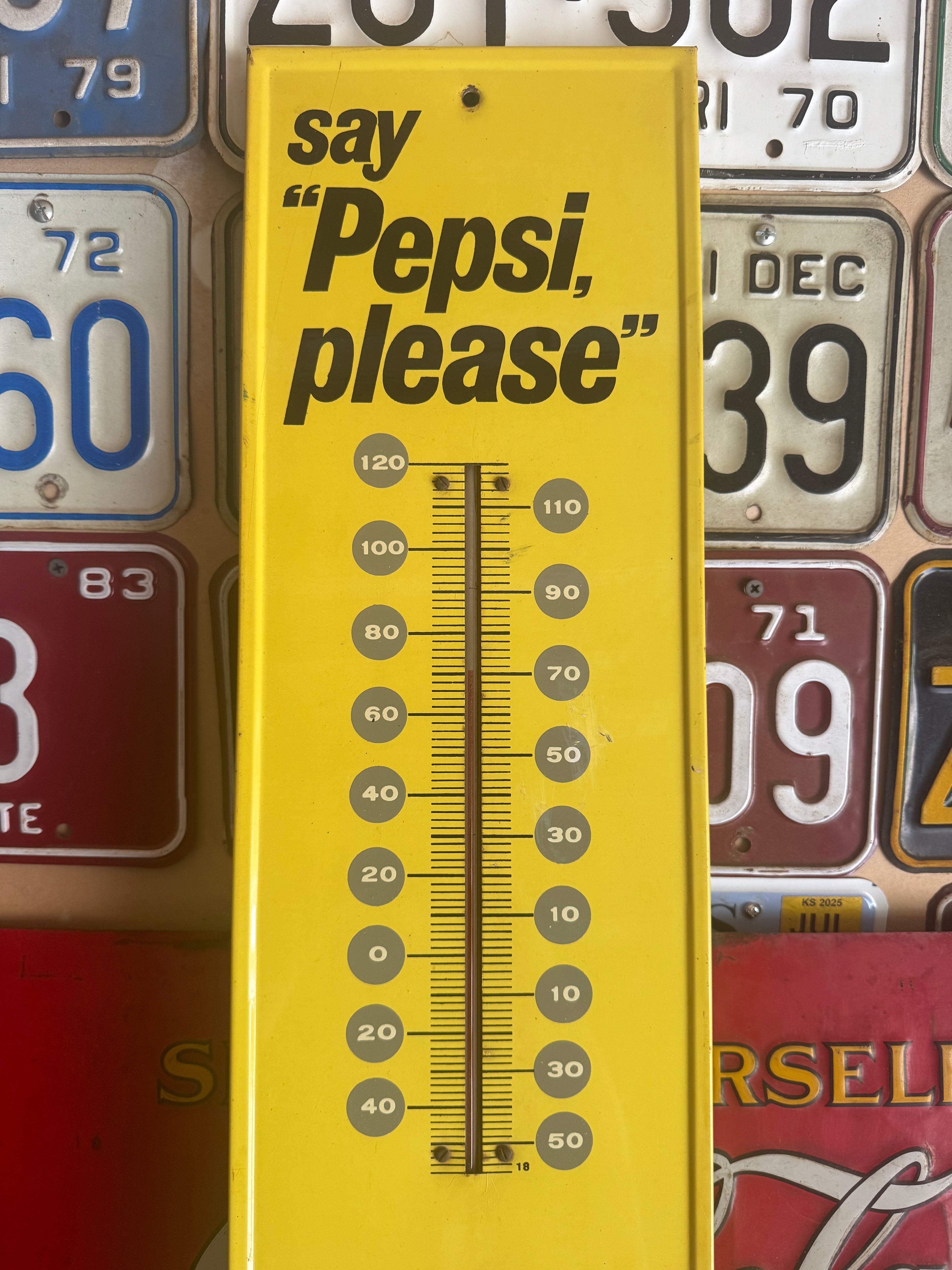 27x7 Inch Early 60's "Say Pepsi Please" Thermometer