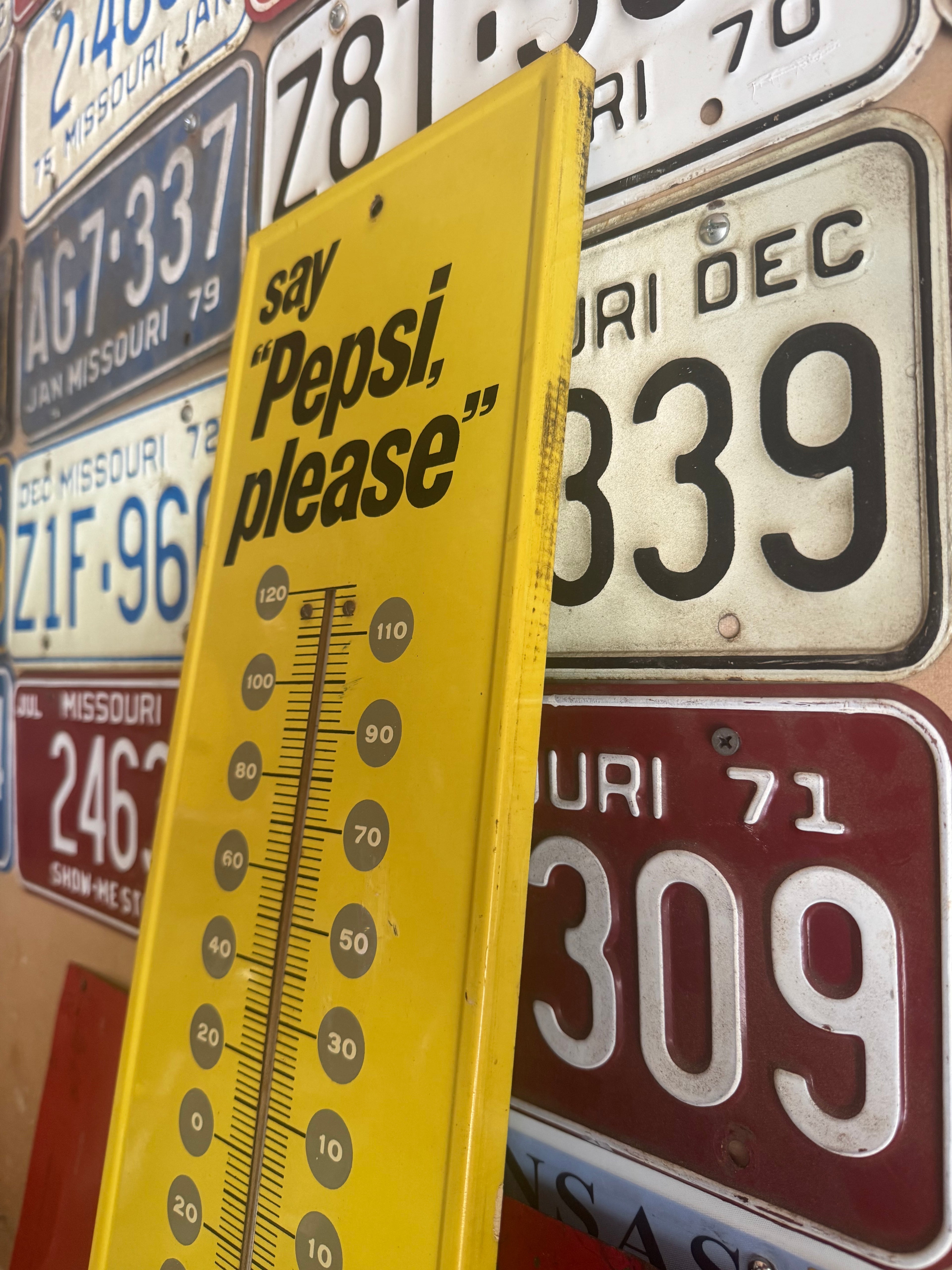 27x7 Inch Early 60's "Say Pepsi Please" Thermometer