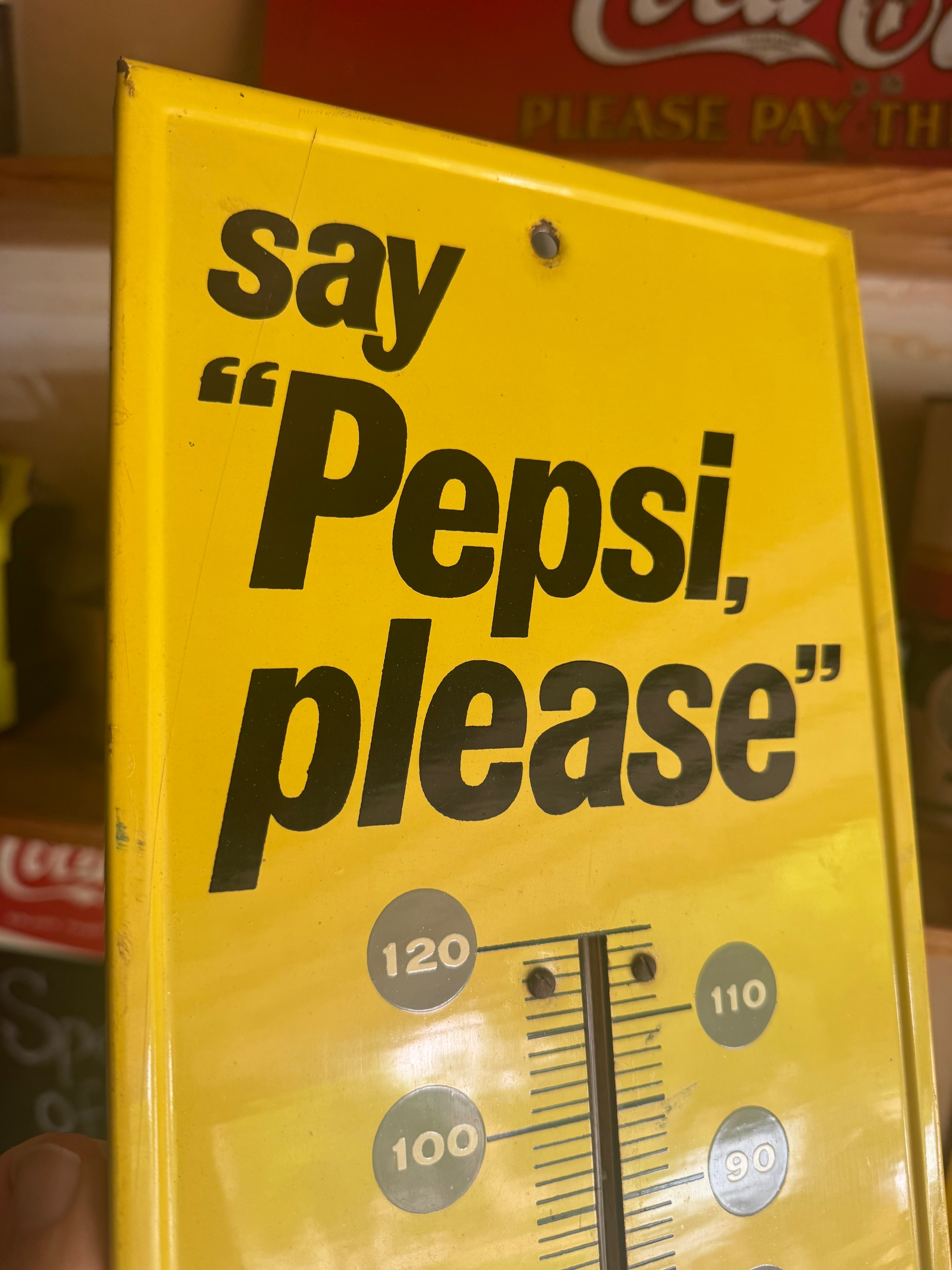 27x7 Inch Early 60's "Say Pepsi Please" Thermometer