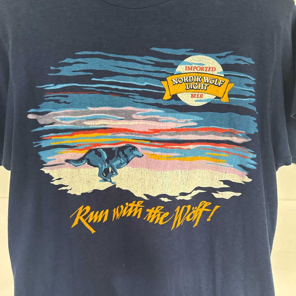 80's single stitch Nordik Wolf Light Beer t shirt