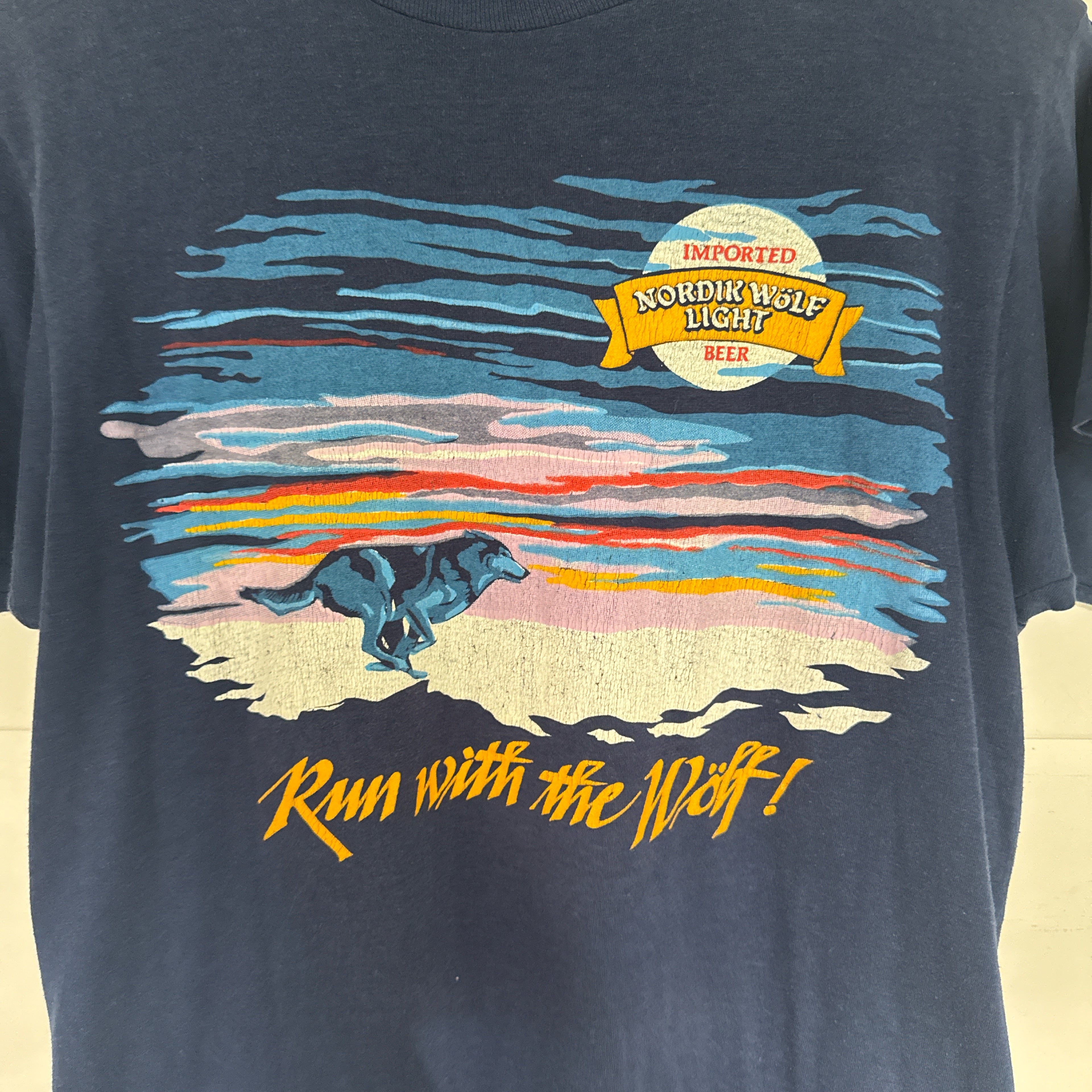 80's single stitch Nordik Wolf Light Beer t shirt