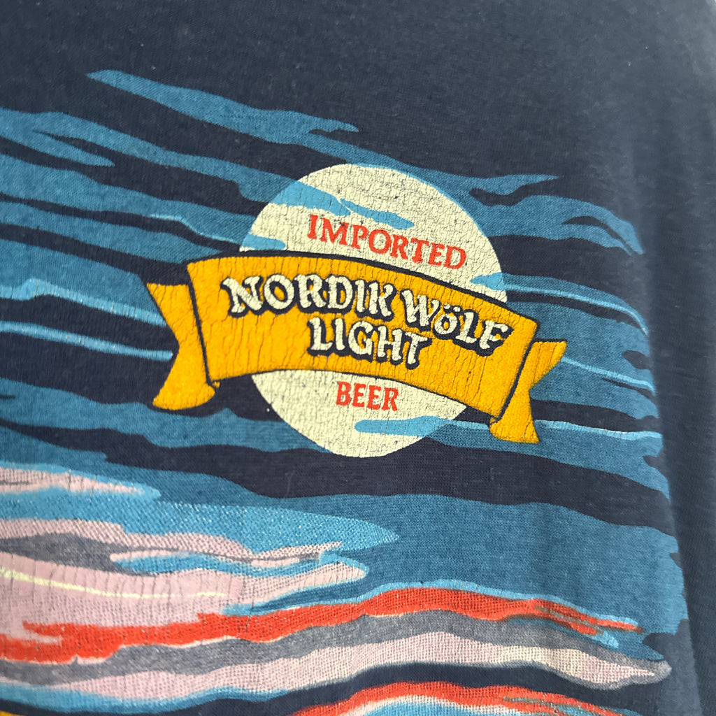 80's single stitch Nordik Wolf Light Beer t shirt