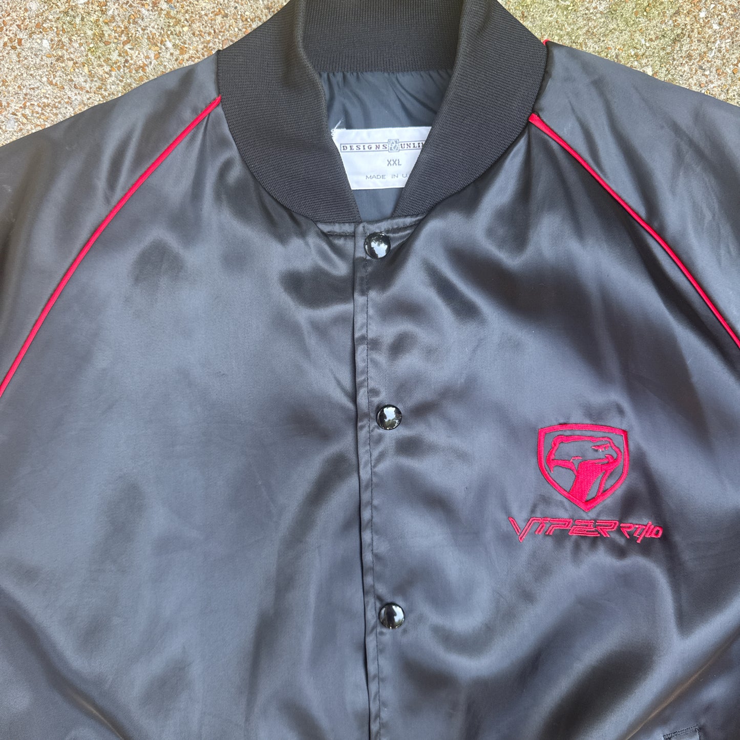 90's Dodge Viper Black Satin Jacket XXL