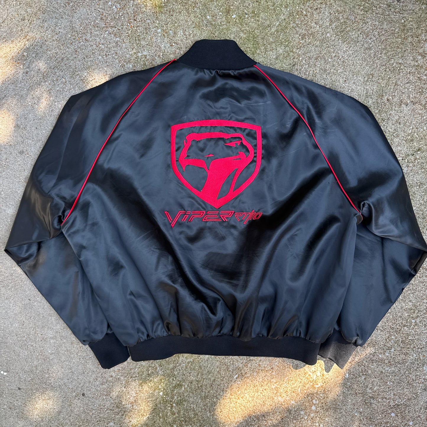 90's Dodge Viper Black Satin Jacket XXL