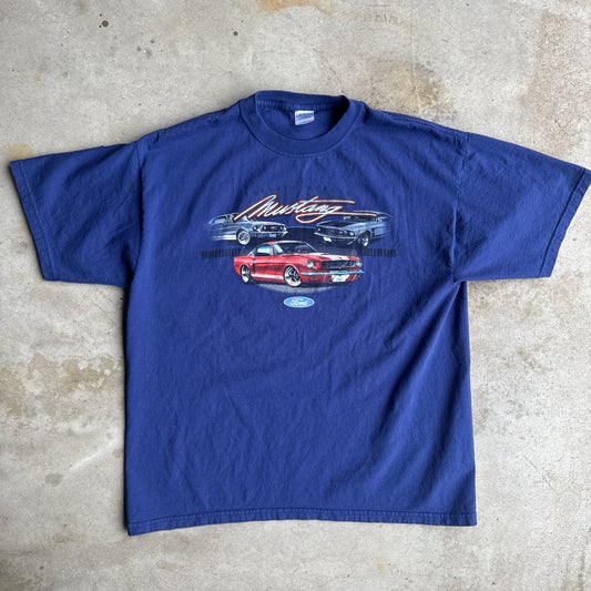 Blue Mustang (Classic Muscle) T Shirt Mens XL