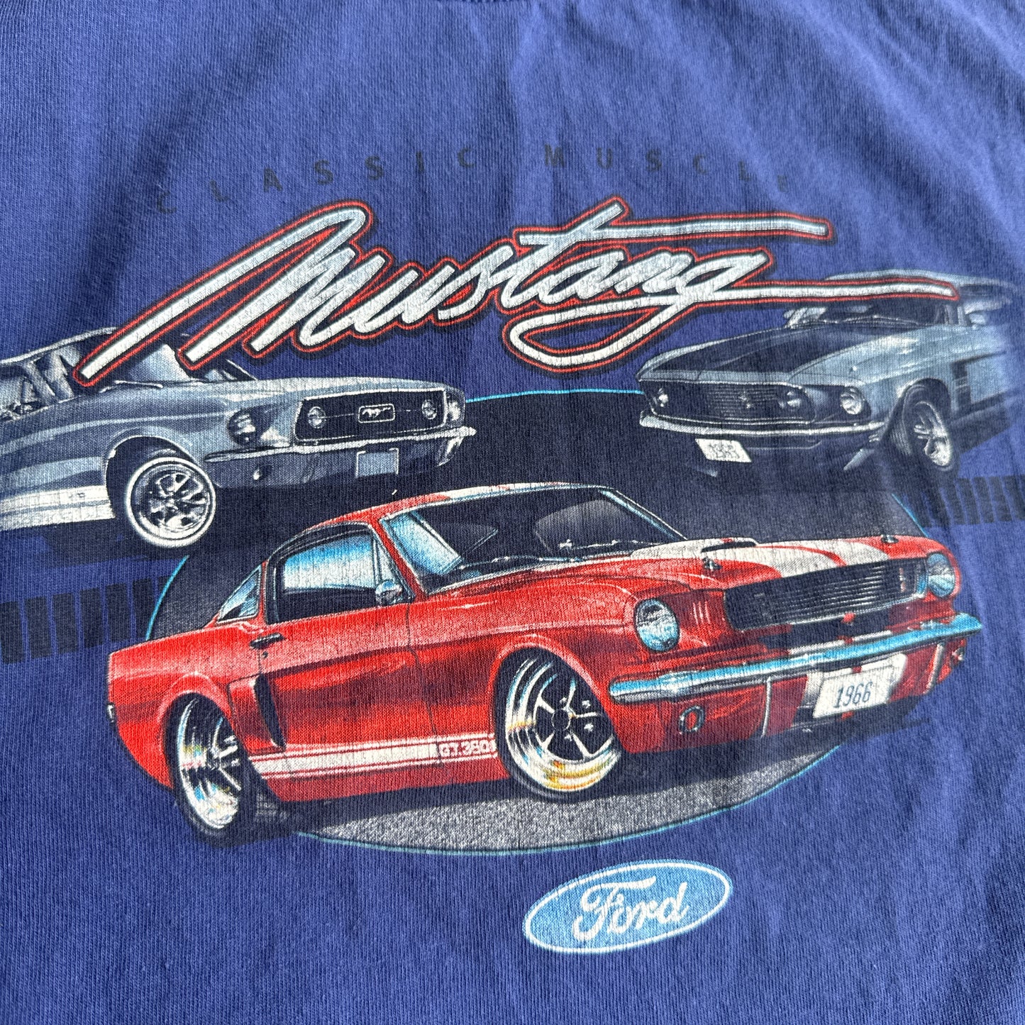 Blue Mustang (Classic Muscle) T Shirt Mens XL