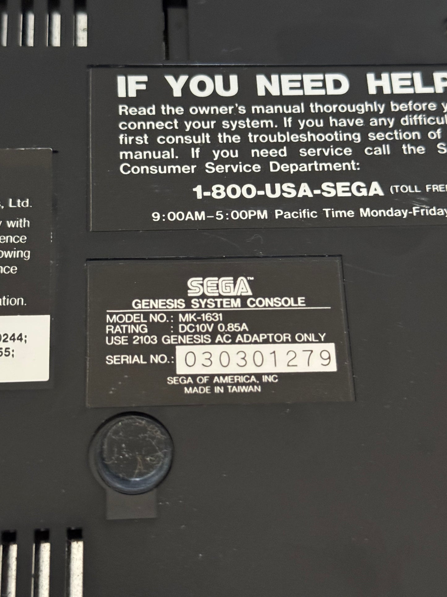1993 Sega Genesis Model 2  With Strider
