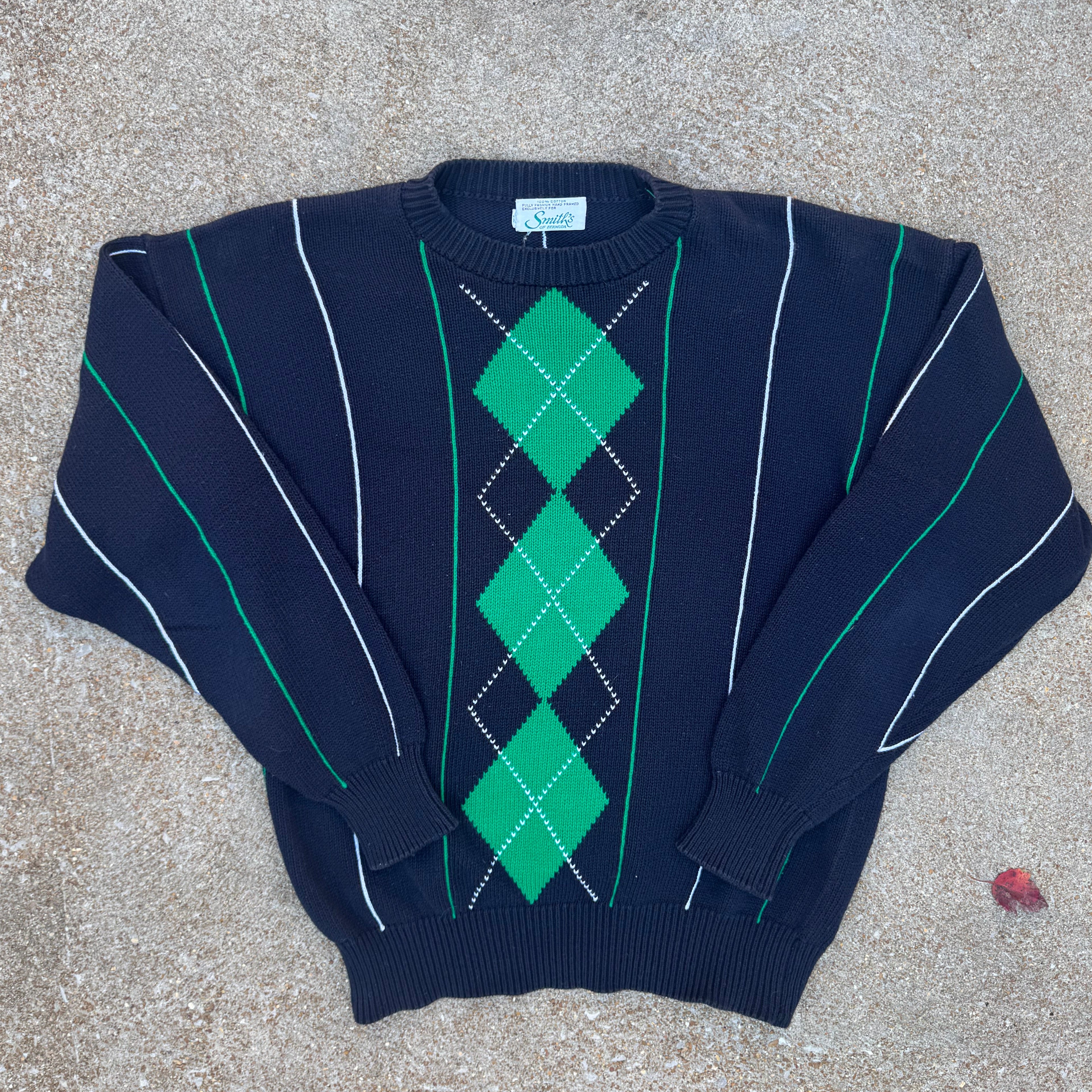Vintage 90's Smiths Of Bermuda Argyle Sweater (Size Large)