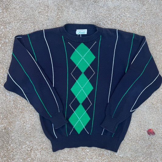 Vintage 90's Smiths Of Bermuda Argyle Sweater (Size Large)