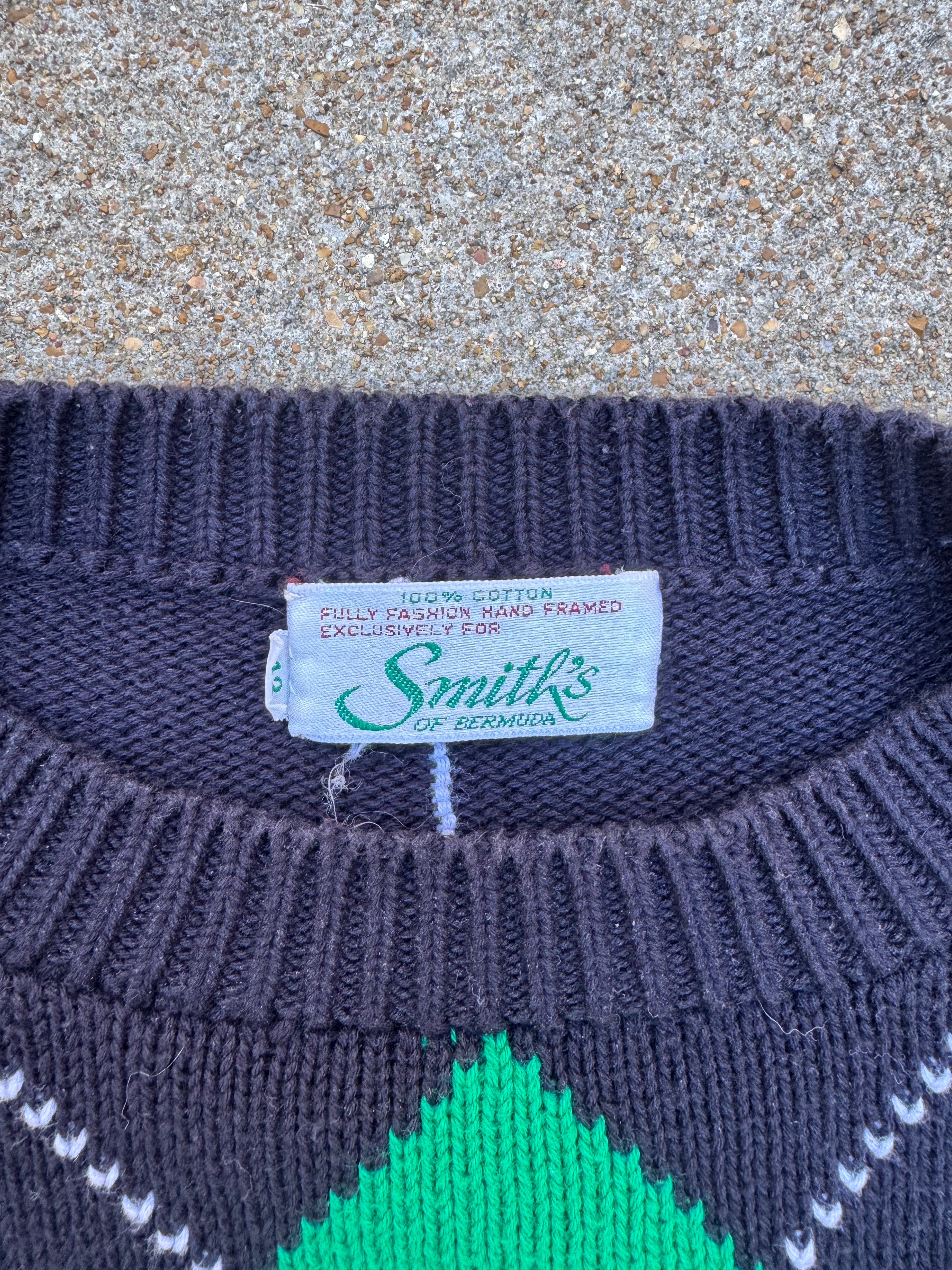 Vintage 90's Smiths Of Bermuda Argyle Sweater (Size Large)