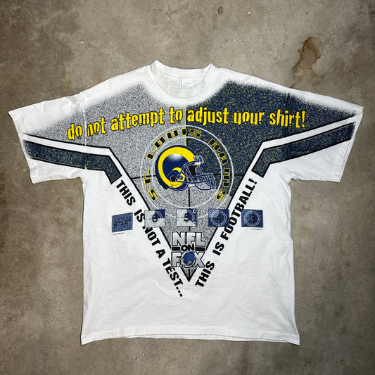 1996 NFL On Fox St Louis Rams T Shirt (Mens XL)