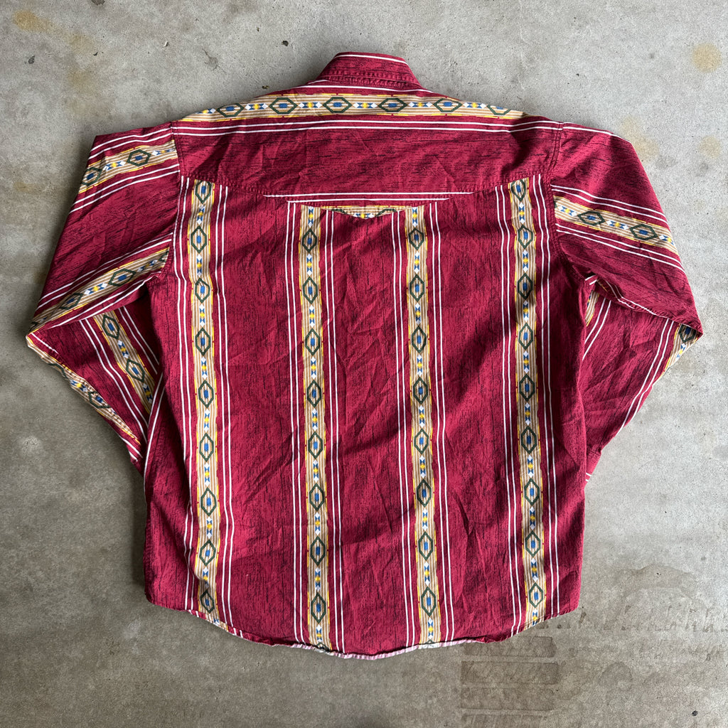 Roper Range Gear Western Aztec Pearl Snap Button Up (Mens Large)
