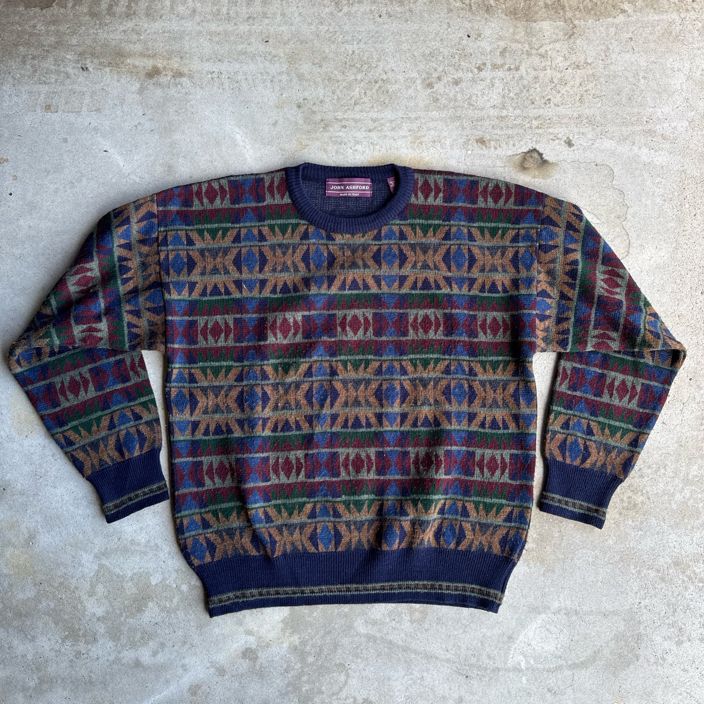 90's John Ashford Pendelton Pattern Knit Sweater (Medium)