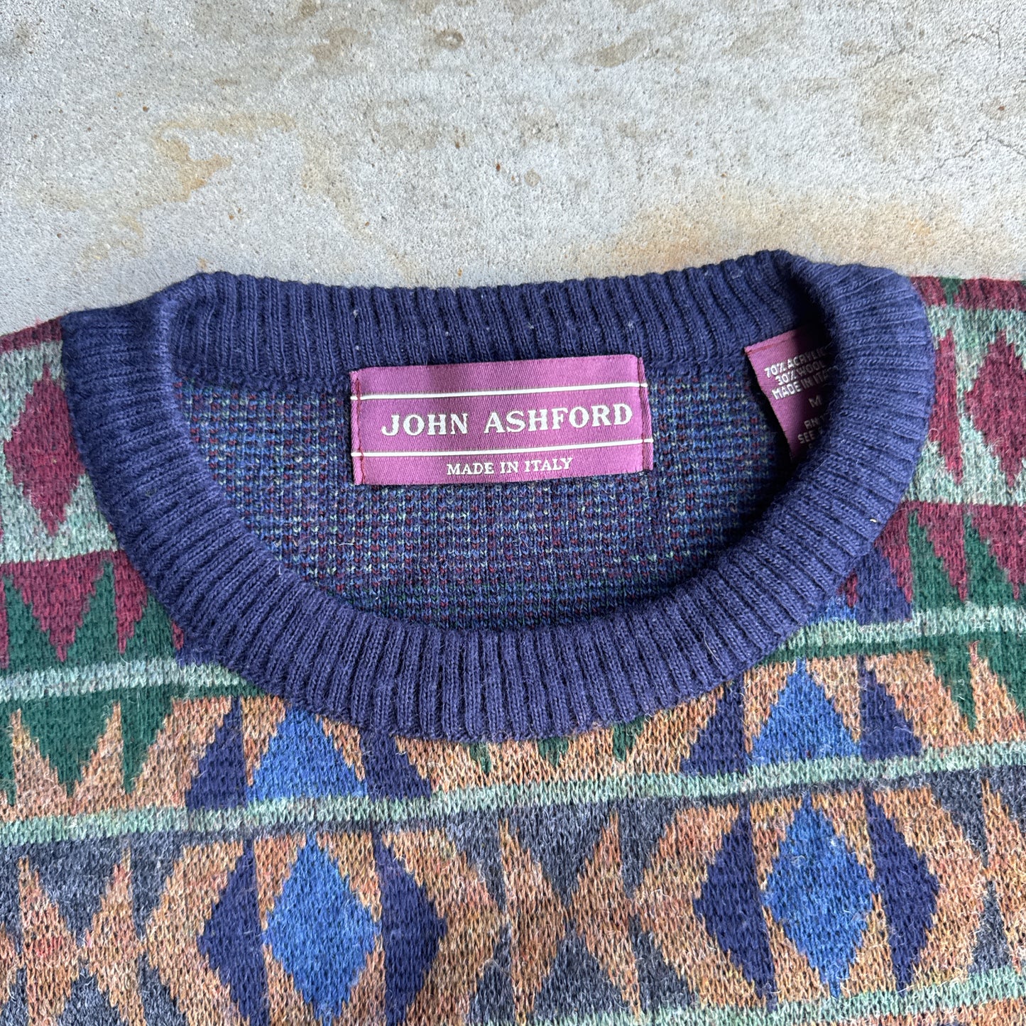 90's John Ashford Pendelton Pattern Knit Sweater (Medium)