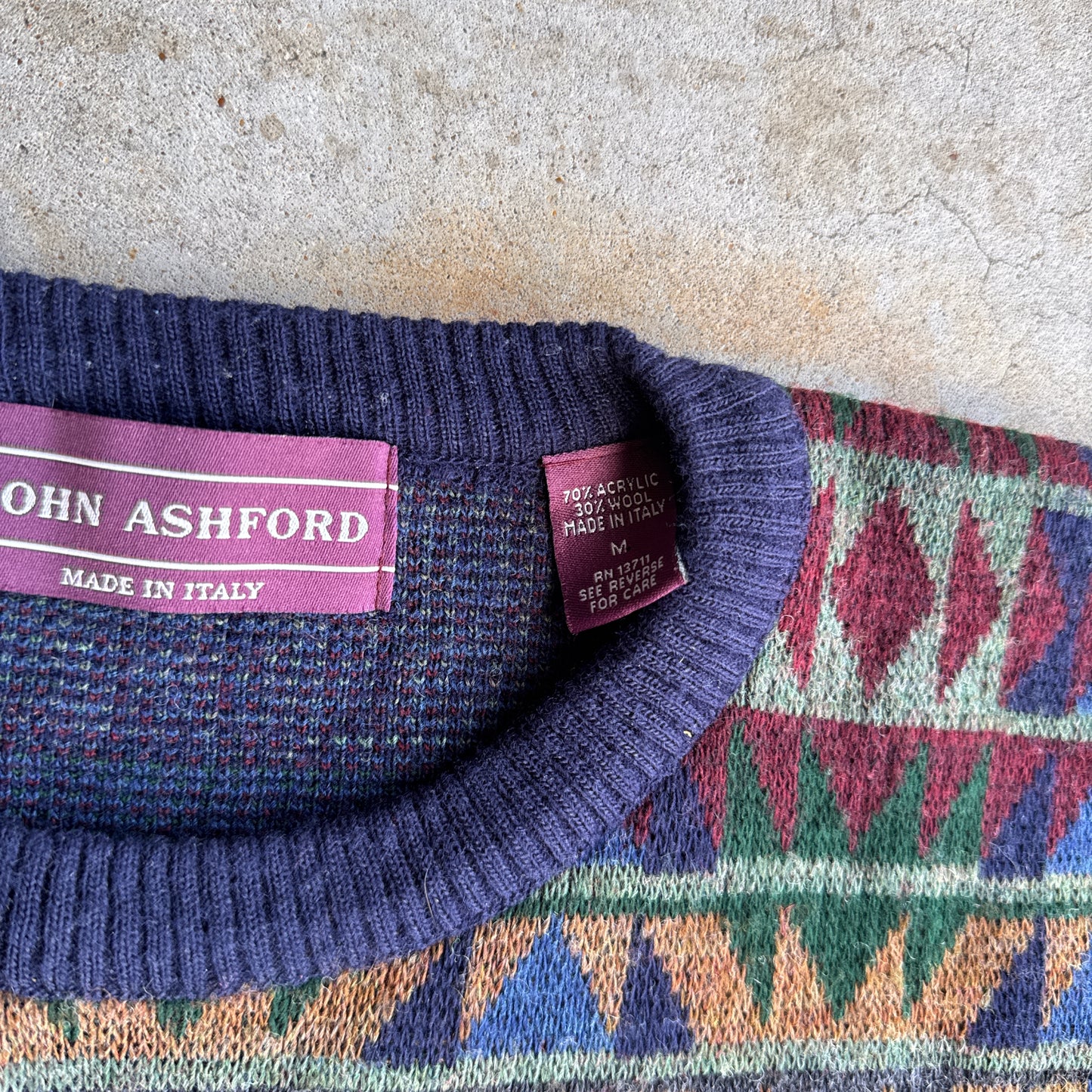 90's John Ashford Pendelton Pattern Knit Sweater (Medium)
