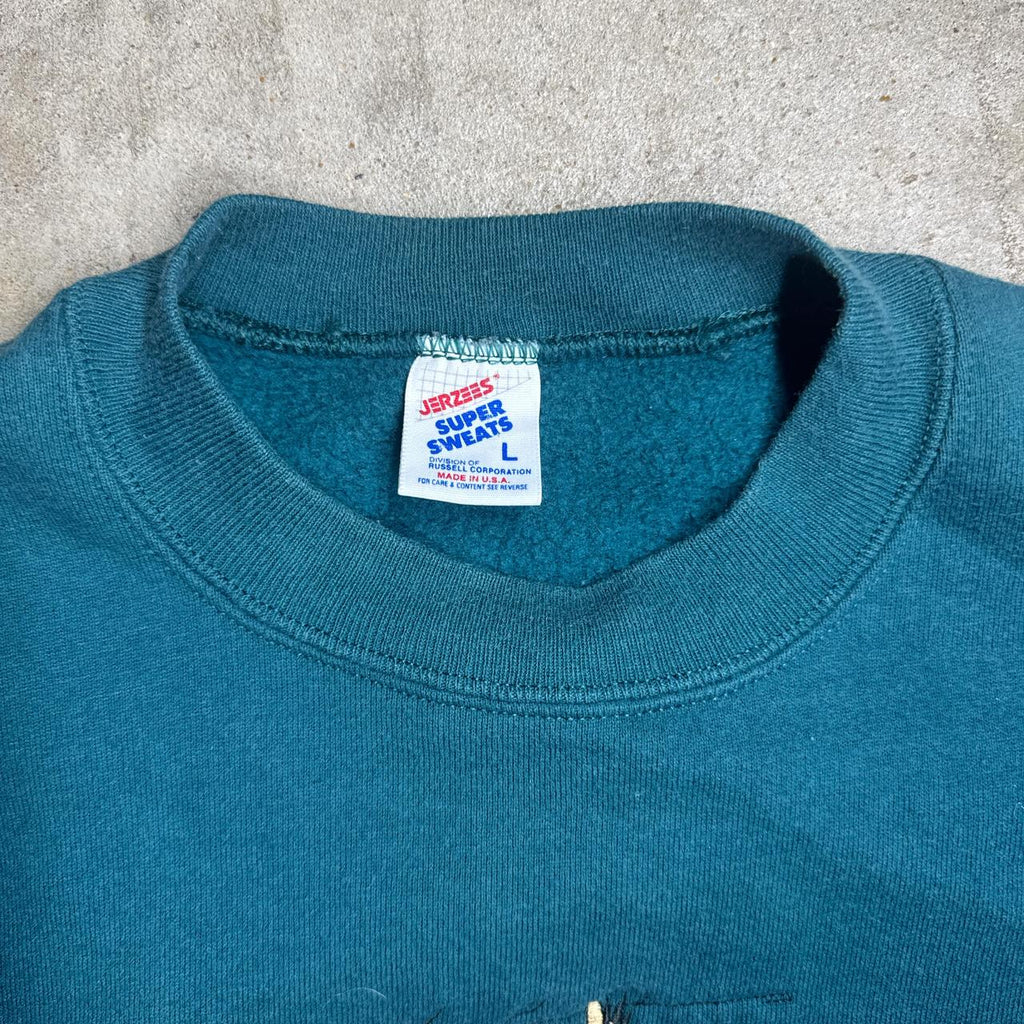 90s Jerzees Turquoise western embroidered sweat shirt size large